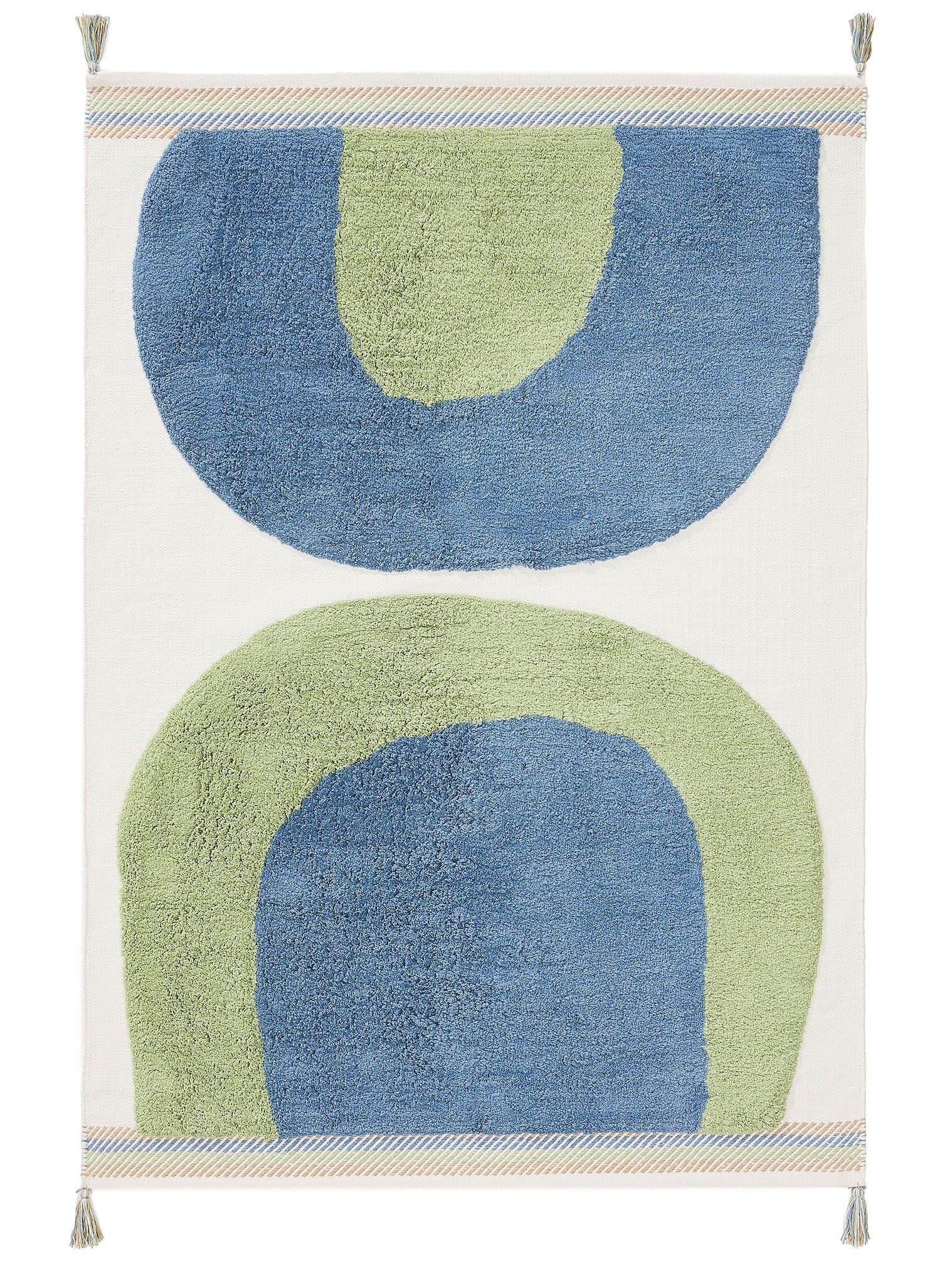 Teppich aus 100% Baumwolle (organic) in Blau mit 21 bis 30 mm hohem Flor von Lytte