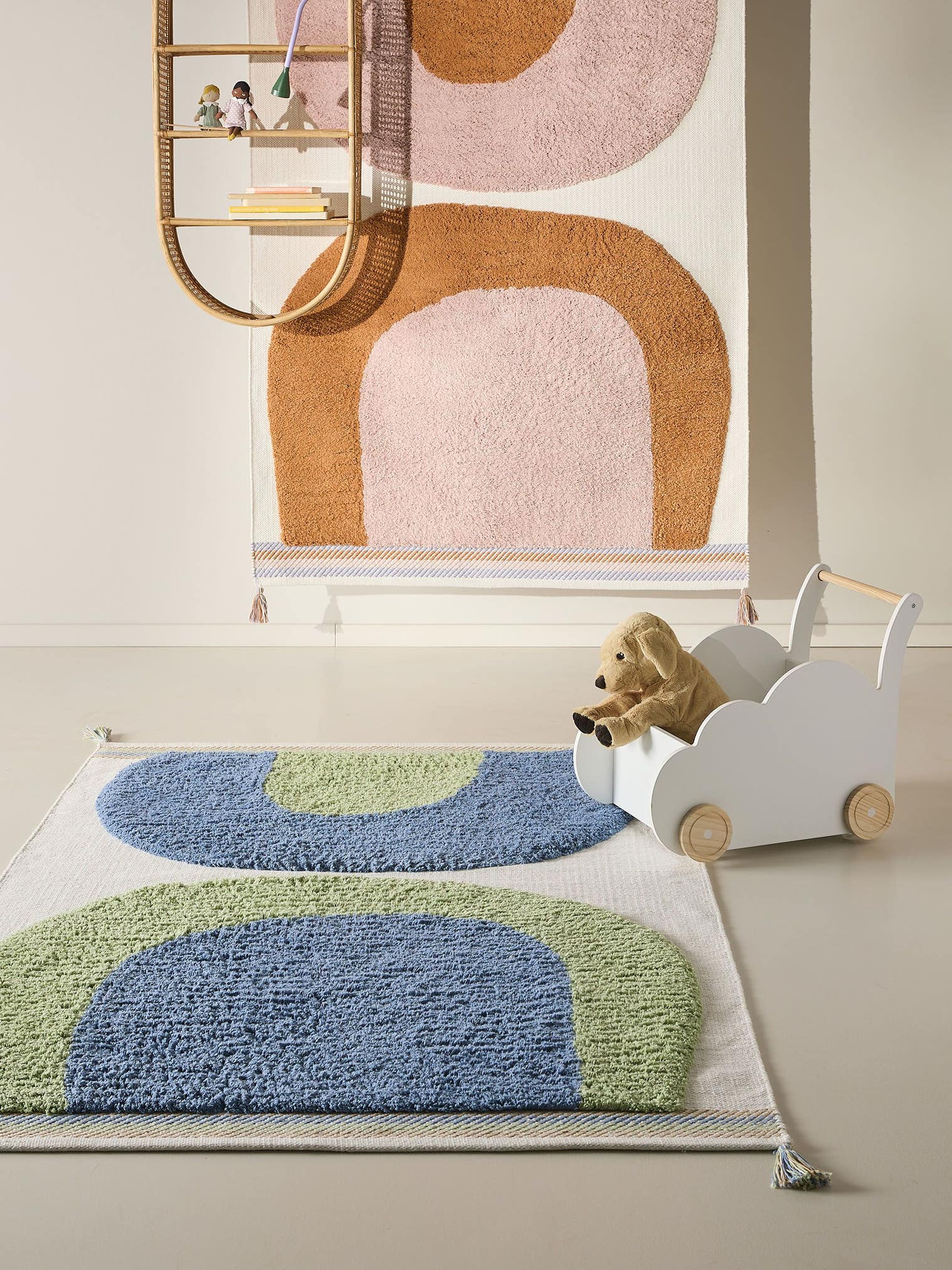 Rug made of 100% Cotton (organic) in Pink with a 21 - 30 mm high pile by Lytte