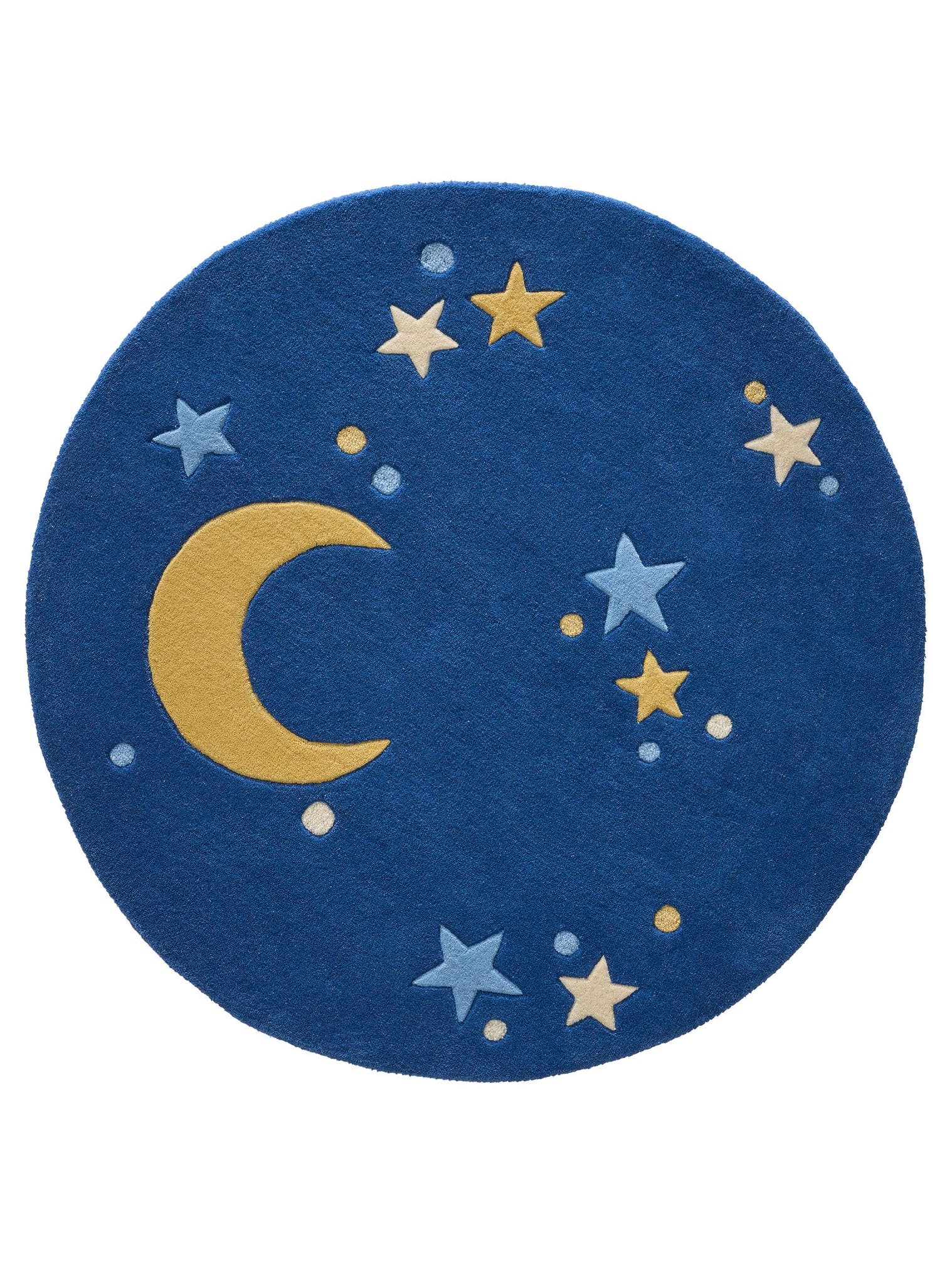 Teppich aus 100% Wolle in Blau mit 6 bis 10 mm hohem Flor von Lytte
