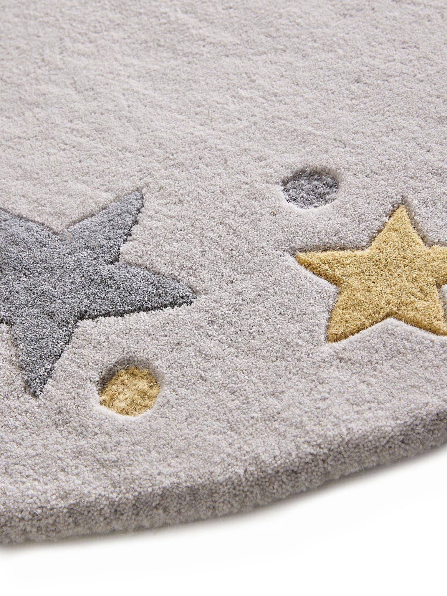 Teppich aus 100% Wolle in Grau mit 6 bis 10 mm hohem Flor von Lytte