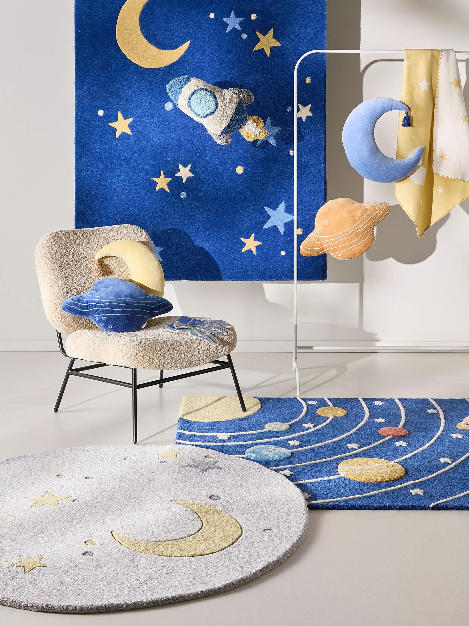 Coussin Alex Jaune en motif KidsDesign en 100% Coton de Lytte