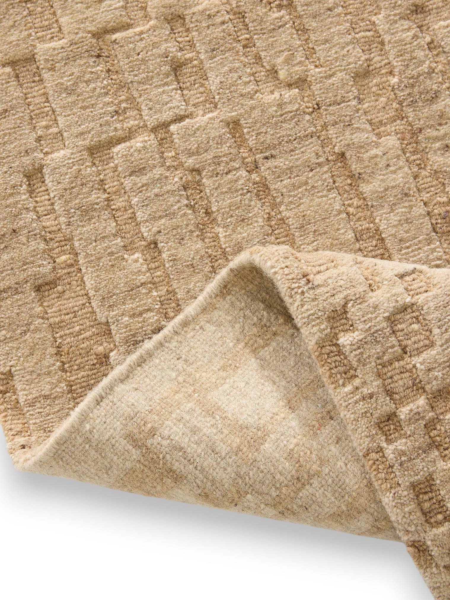 Tapis en 100% Laine en Beige avec une pile de 6 - 10 mm de hauteur de benuta Finest