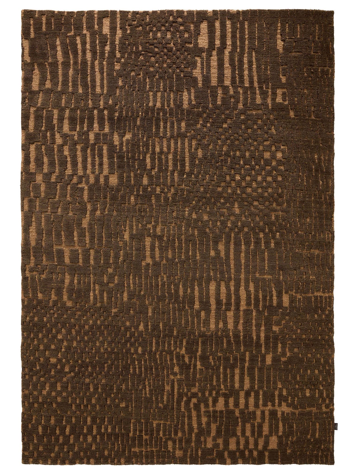 Teppich aus 100% Wolle in Braun mit 6 bis 10 mm hohem Flor von benuta Finest