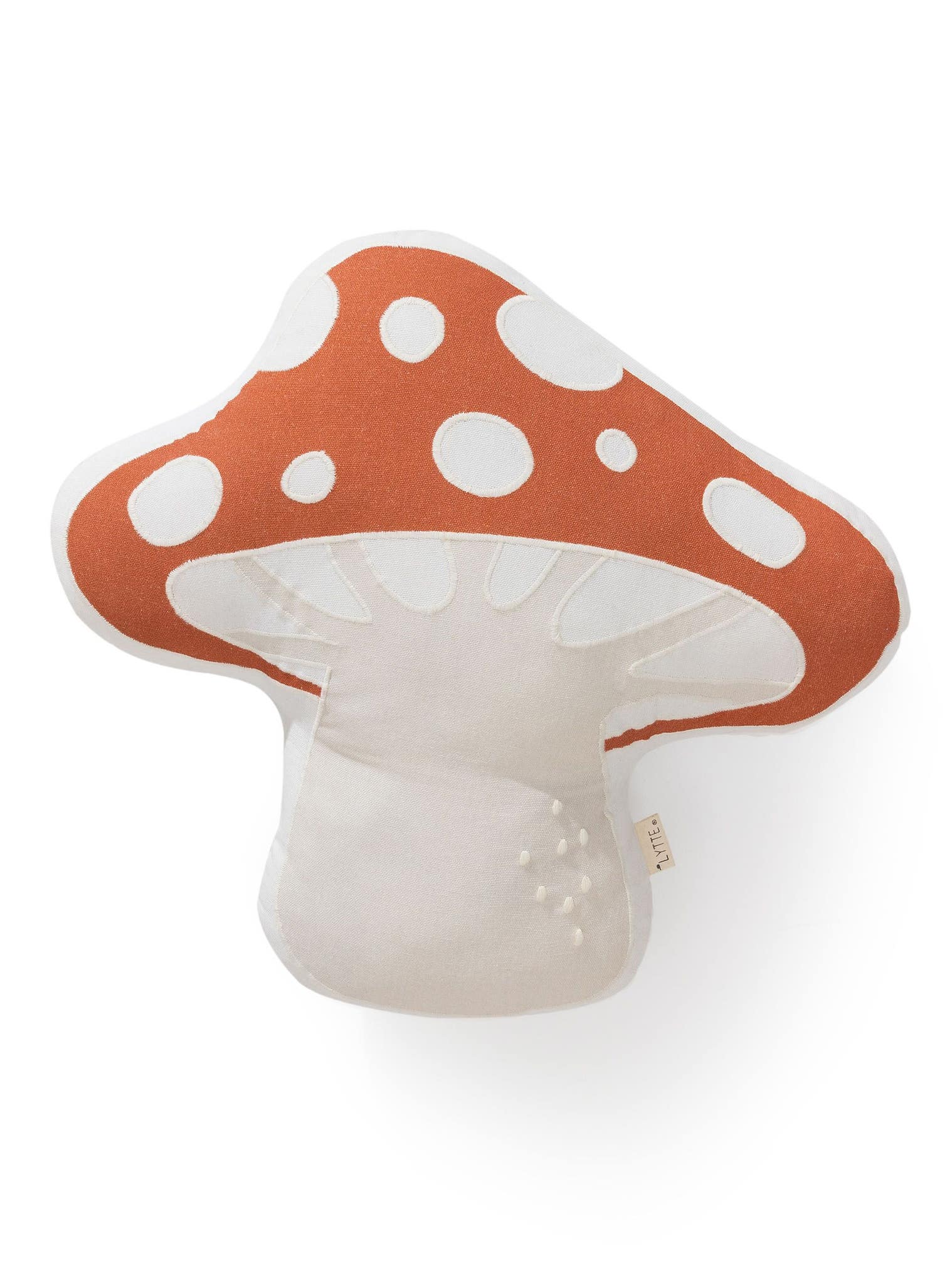 Coussin Isa Beige/Rouge en motif KidsDesign en 100% Coton de Lytte