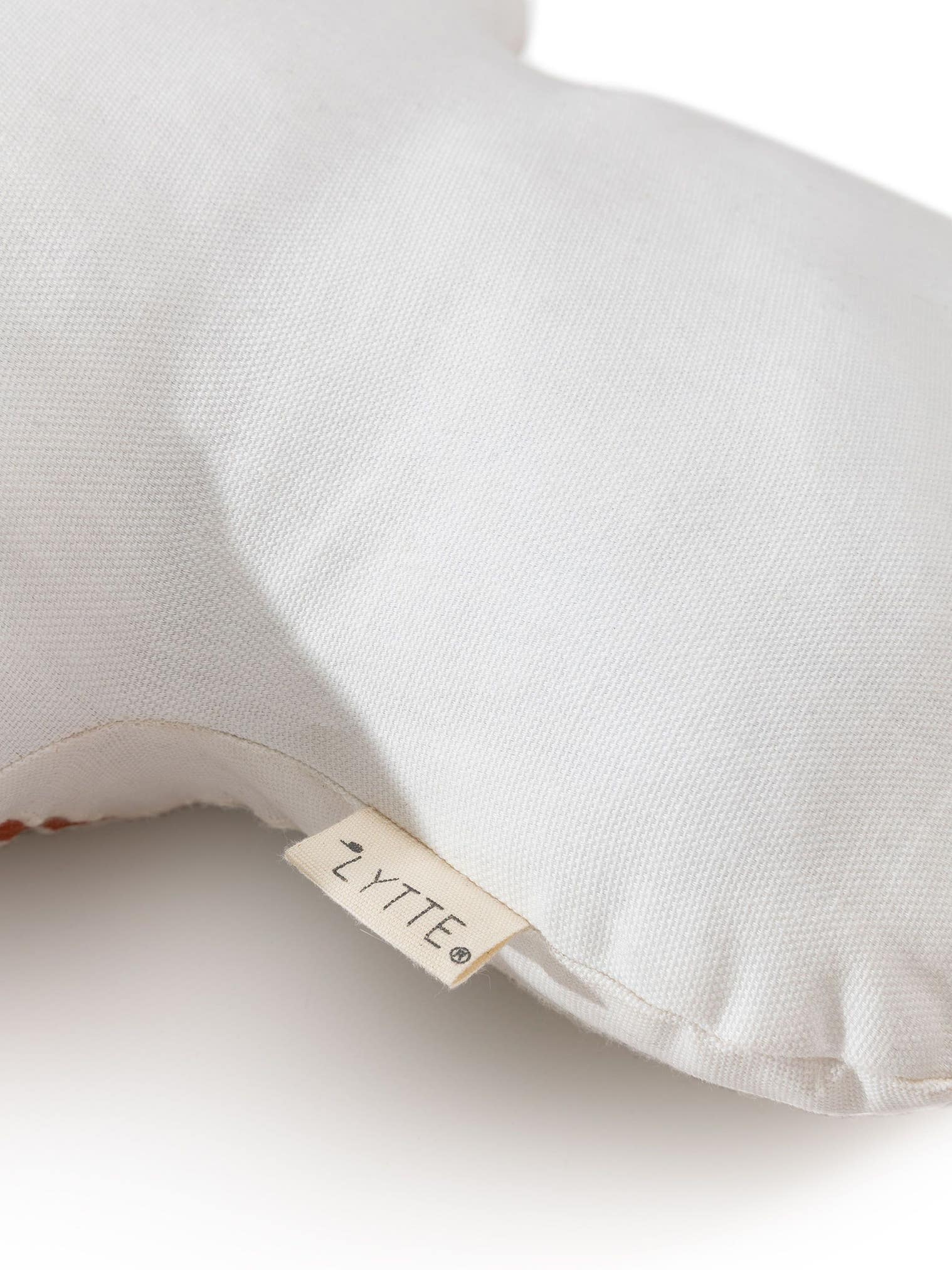 Coussin Isa Beige/Rouge en motif KidsDesign en 100% Coton de Lytte