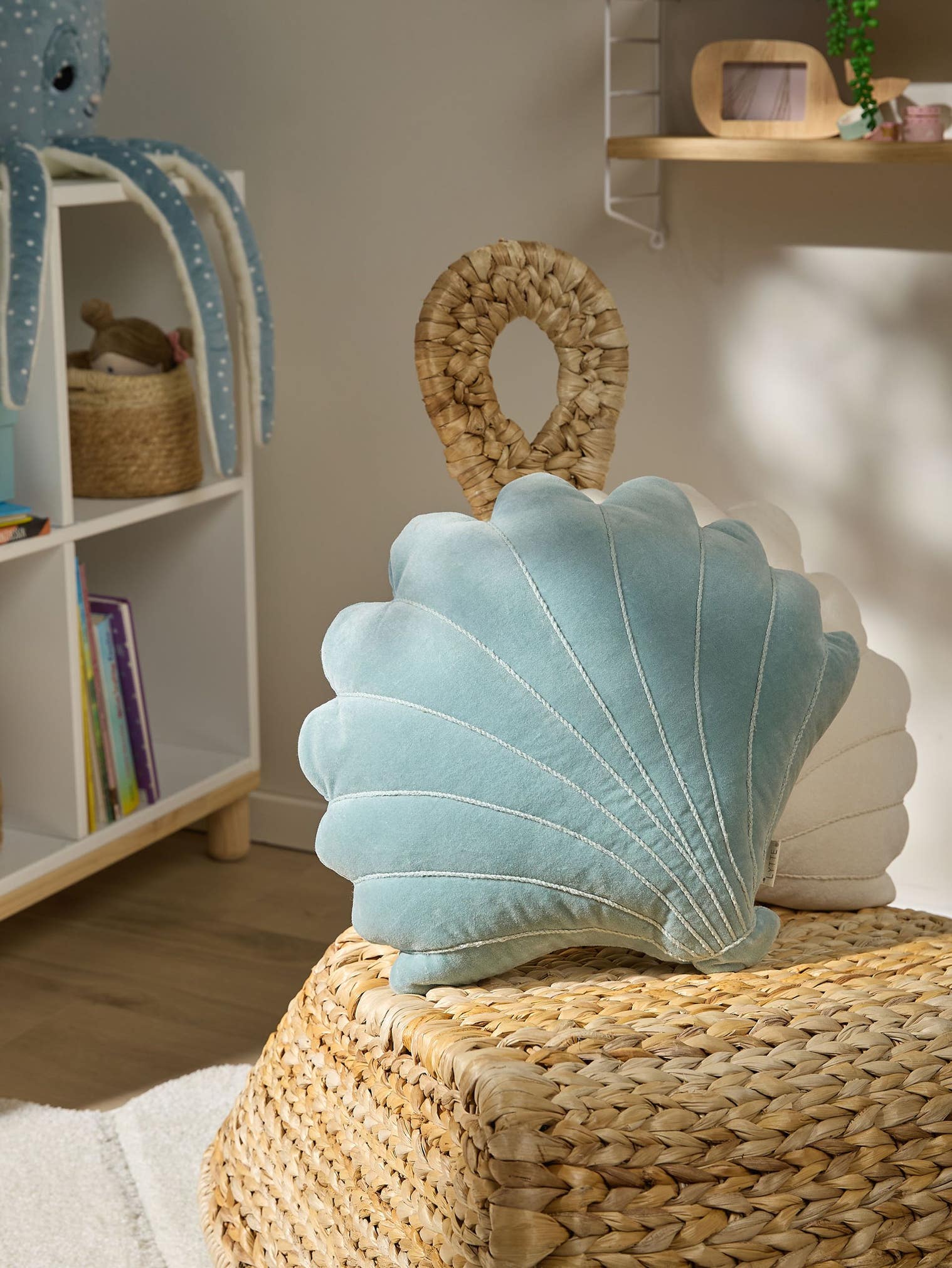 Kissen Nori Türkis im Design Kindermotive aus 100% Baumwolle von Lytte