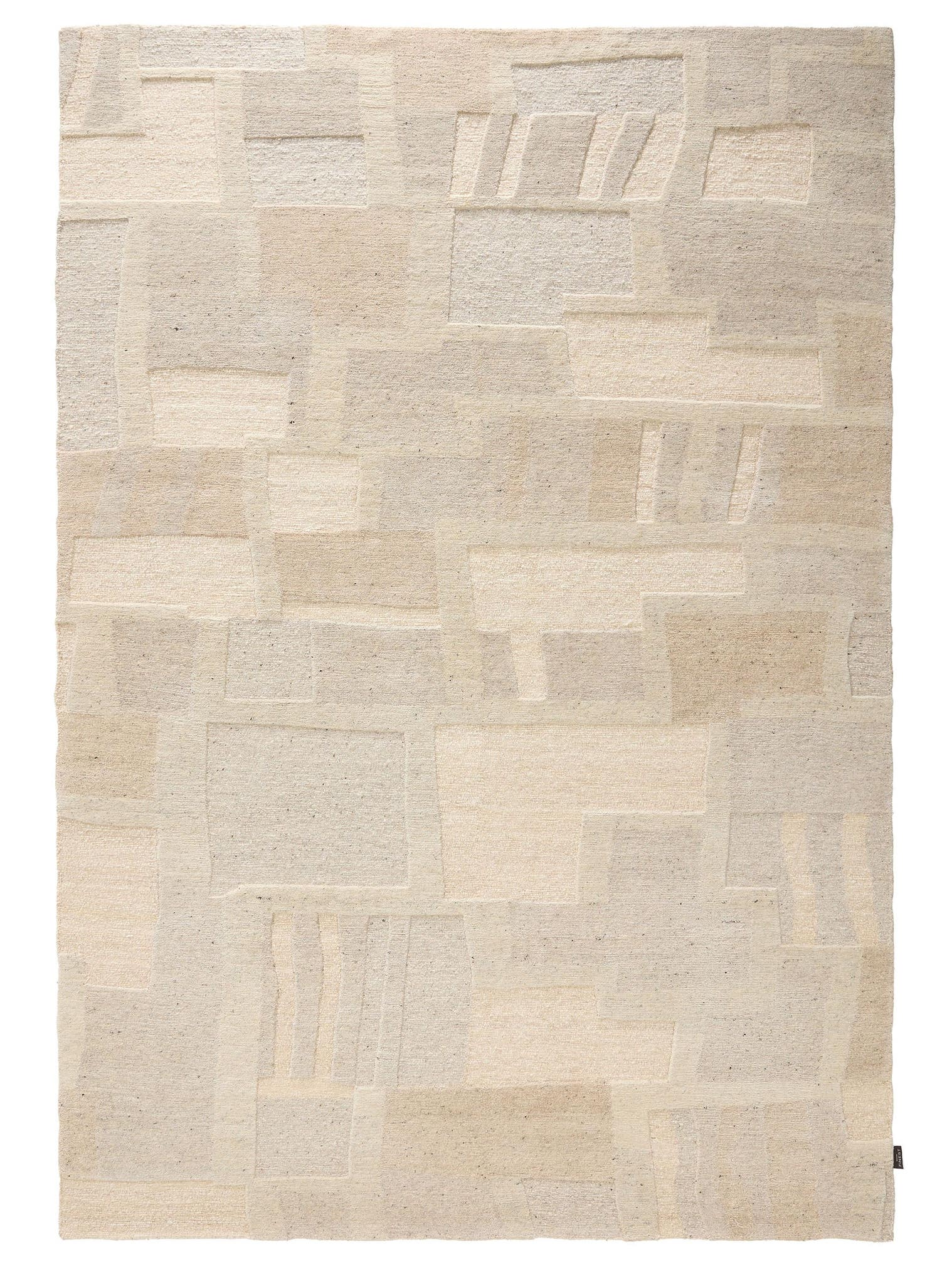 Teppich aus 100% Wolle in Beige mit 6 bis 10 mm hohem Flor von benuta Finest