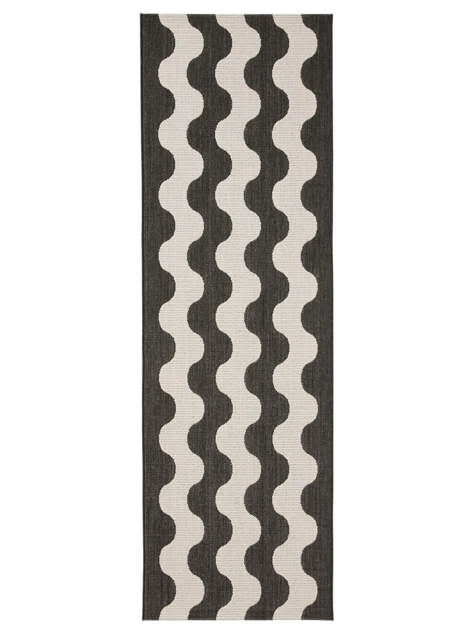 Teppich aus 100% Polypropylen in Schwarz/Weiß mit bis 5 mm hohem Flor von benuta Nest