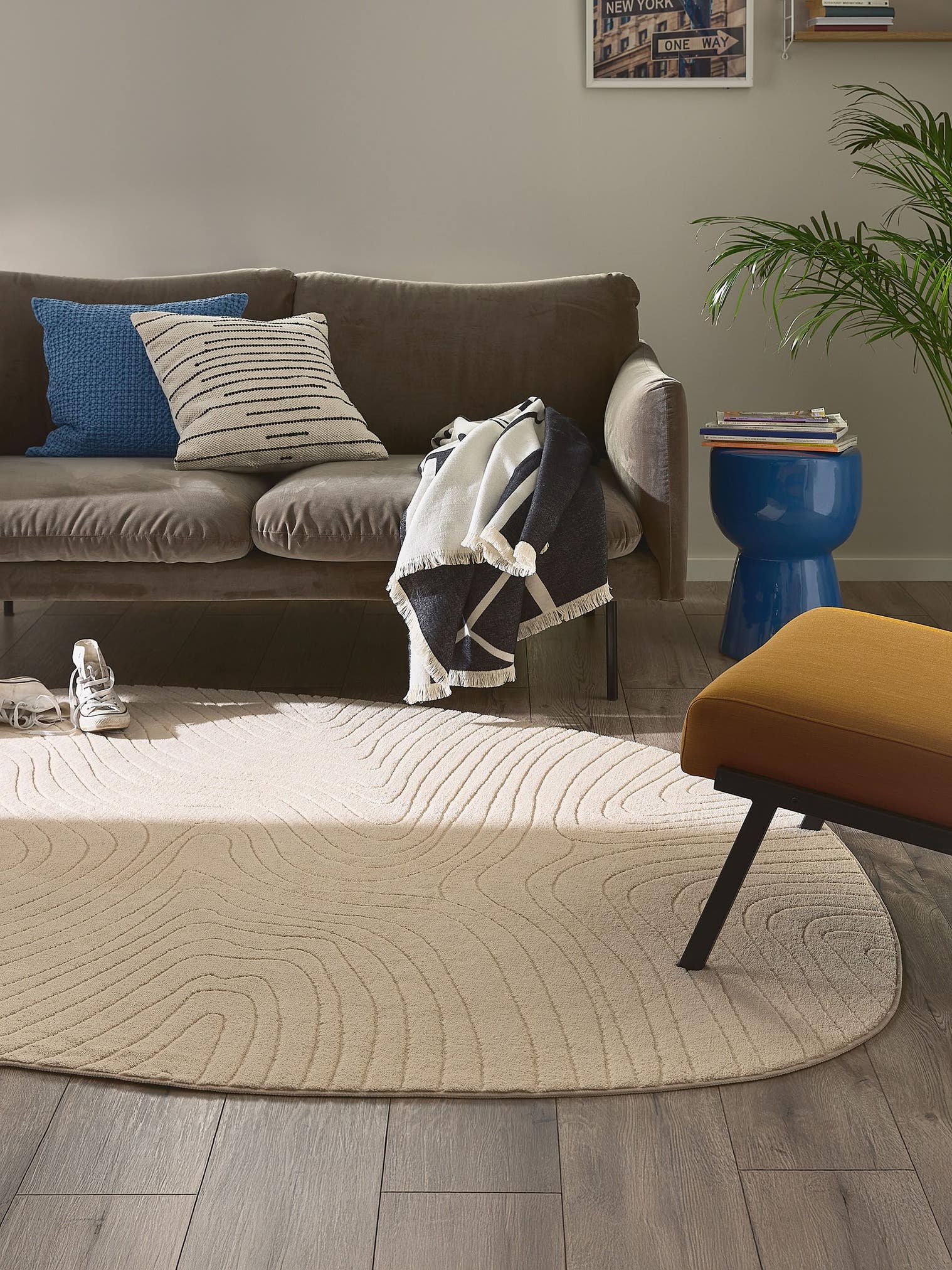 Tappeto di 100% Poliestere in Beige con pelo alto 6 - 10 mm da benuta Pop