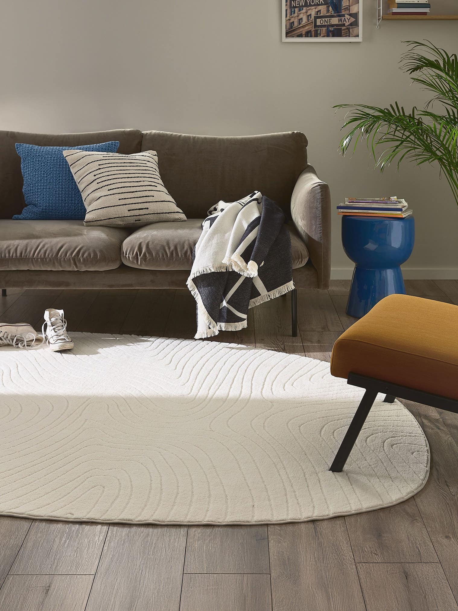 Tappeto di 100% Poliestere in Beige con pelo alto 6 - 10 mm da benuta Pop