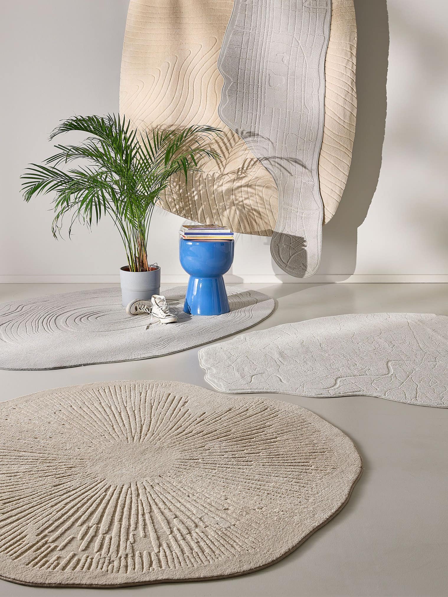 Tapis en 100% Polyester en Beige avec une pile de 6 - 10 mm de hauteur de benuta Pop