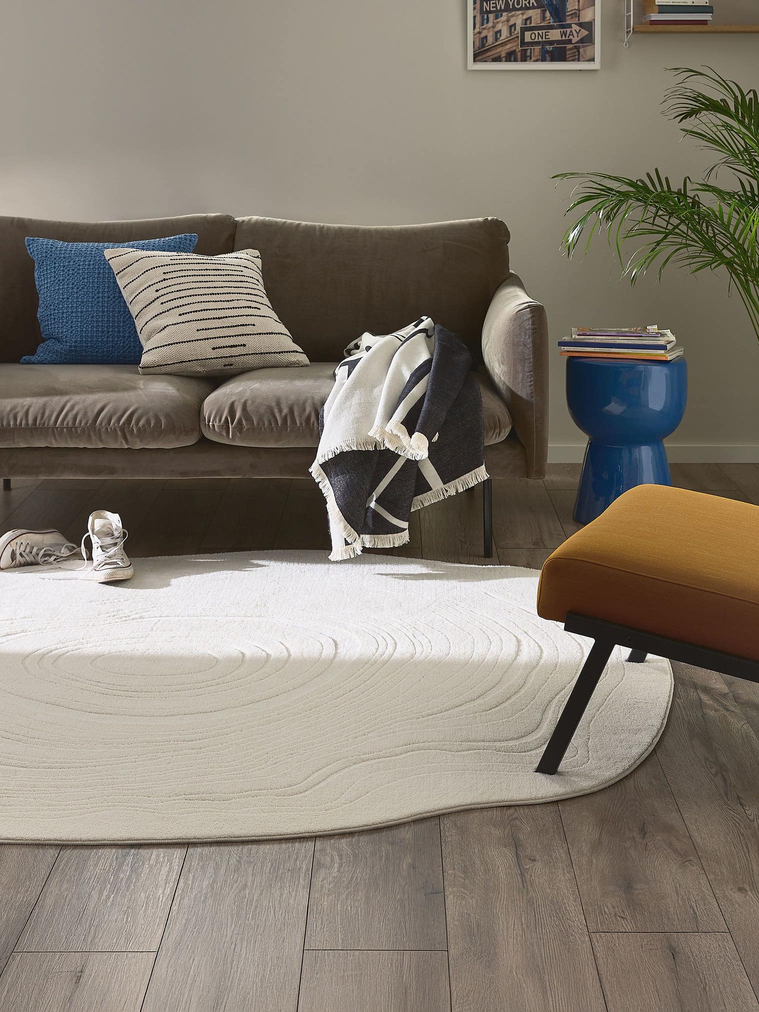 Tappeto di 100% Poliestere in Beige con pelo alto 6 - 10 mm da benuta Pop