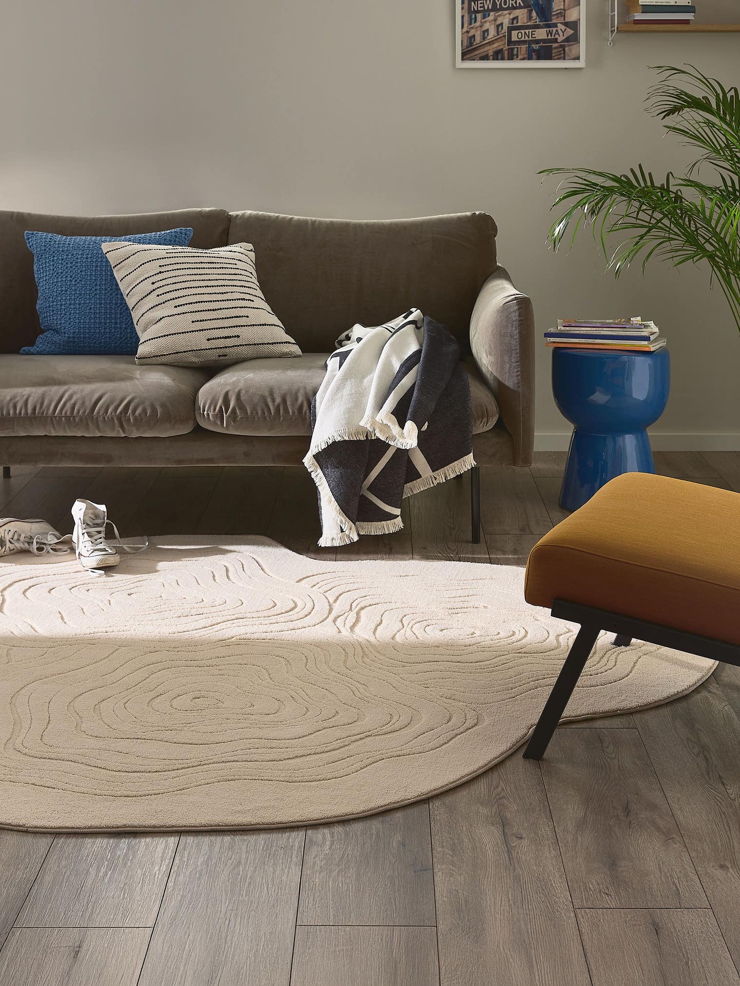 Tappeto di 100% Poliestere in Beige con pelo alto 6 - 10 mm da benuta Pop