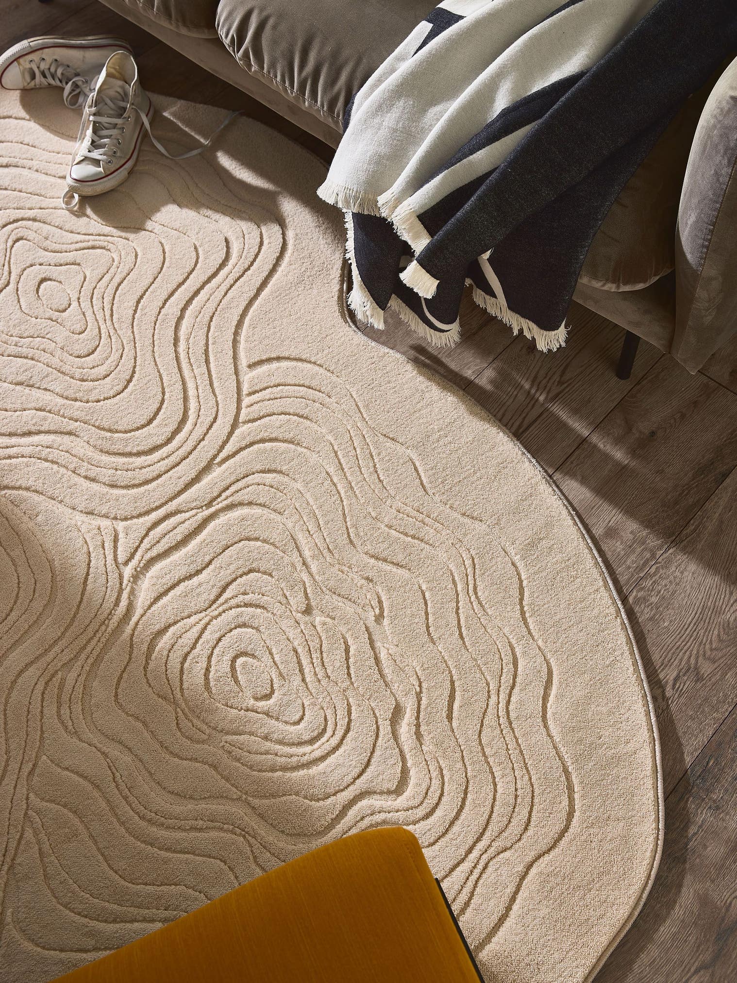 Tappeto di 100% Poliestere in Beige con pelo alto 6 - 10 mm da benuta Pop