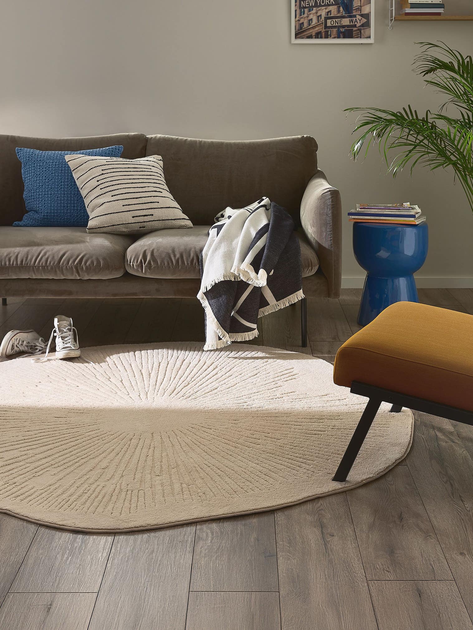 Tappeto di 100% Poliestere in Beige con pelo alto 6 - 10 mm da benuta Pop
