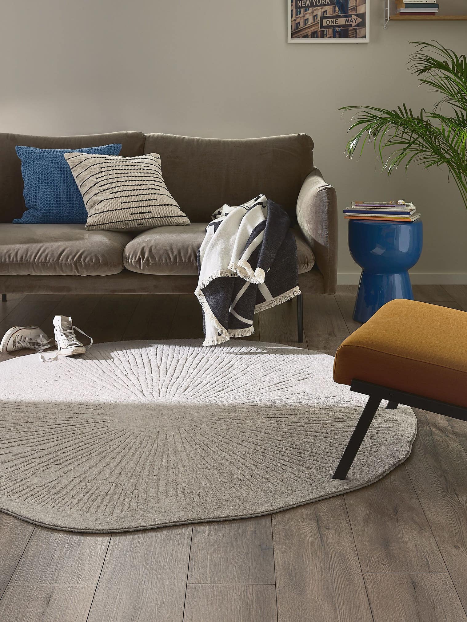 Tappeto di 100% Poliestere in Grigio con pelo alto 6 - 10 mm da benuta Pop