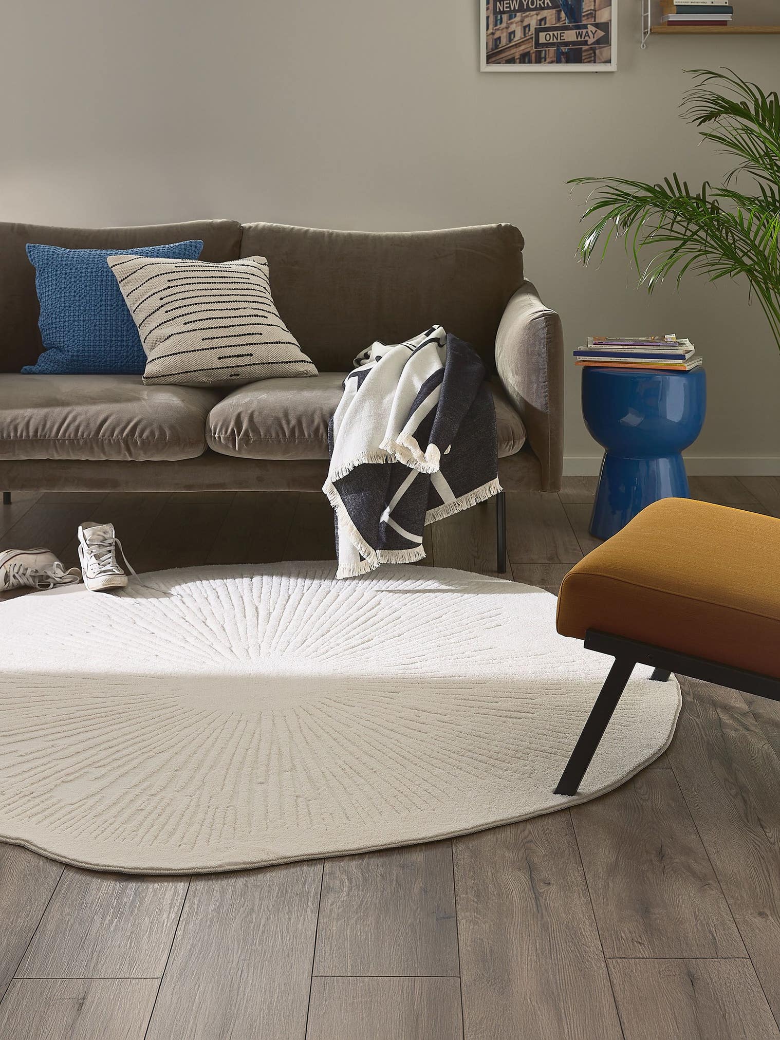 Tappeto di 100% Poliestere in Beige con pelo alto 6 - 10 mm da benuta Pop