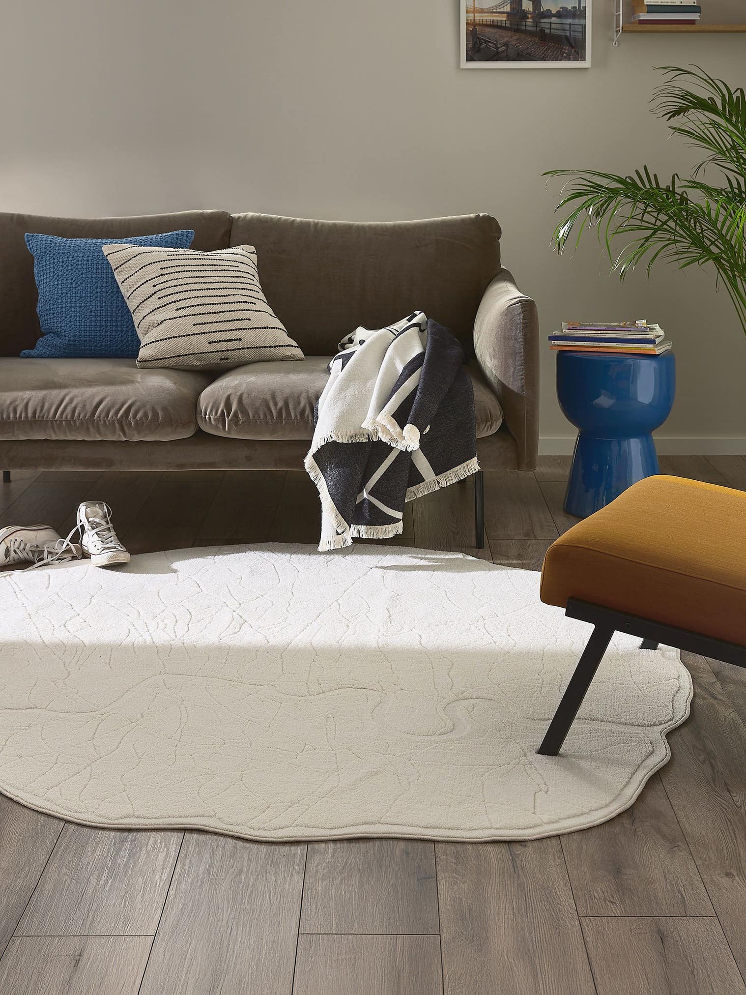 Tappeto di 100% Poliestere in Beige con pelo alto 6 - 10 mm da benuta Pop
