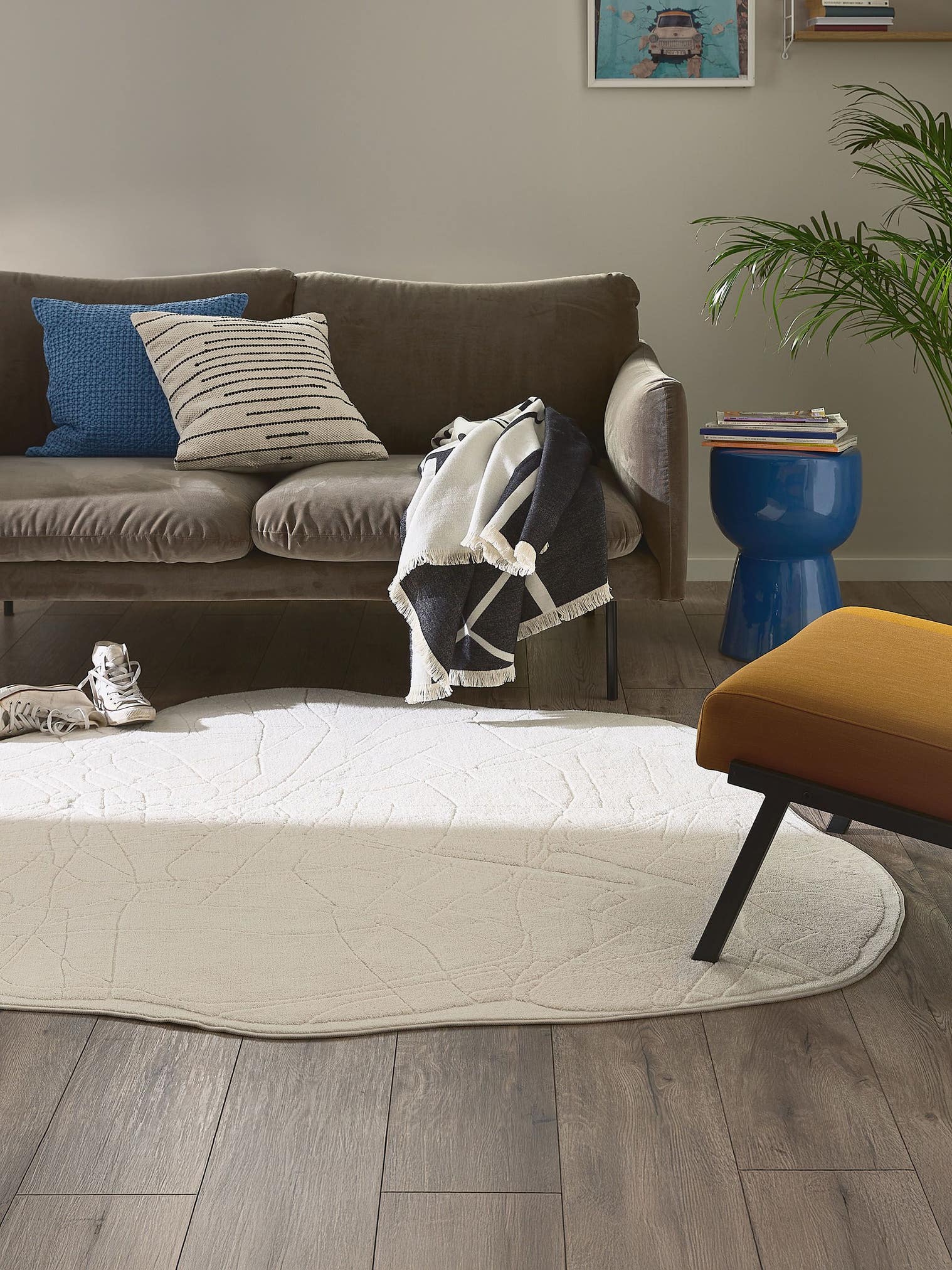 Tappeto di 100% Poliestere in Beige con pelo alto 6 - 10 mm da benuta Pop