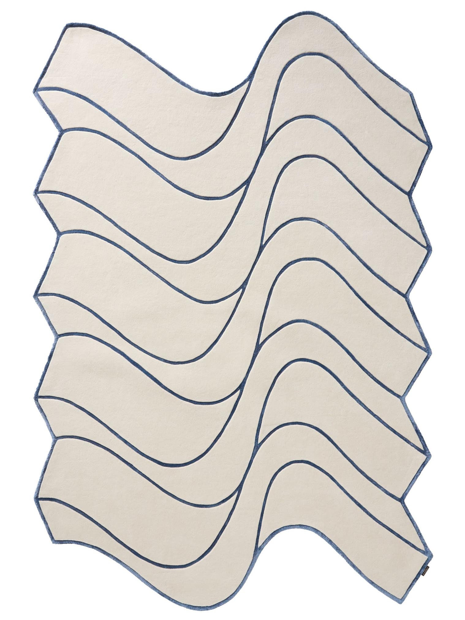 Rug made of 85% Wool, 15% Lyocell (TENCEL™) in Beige with a 6 - 10 mm high pile by benuta Finest