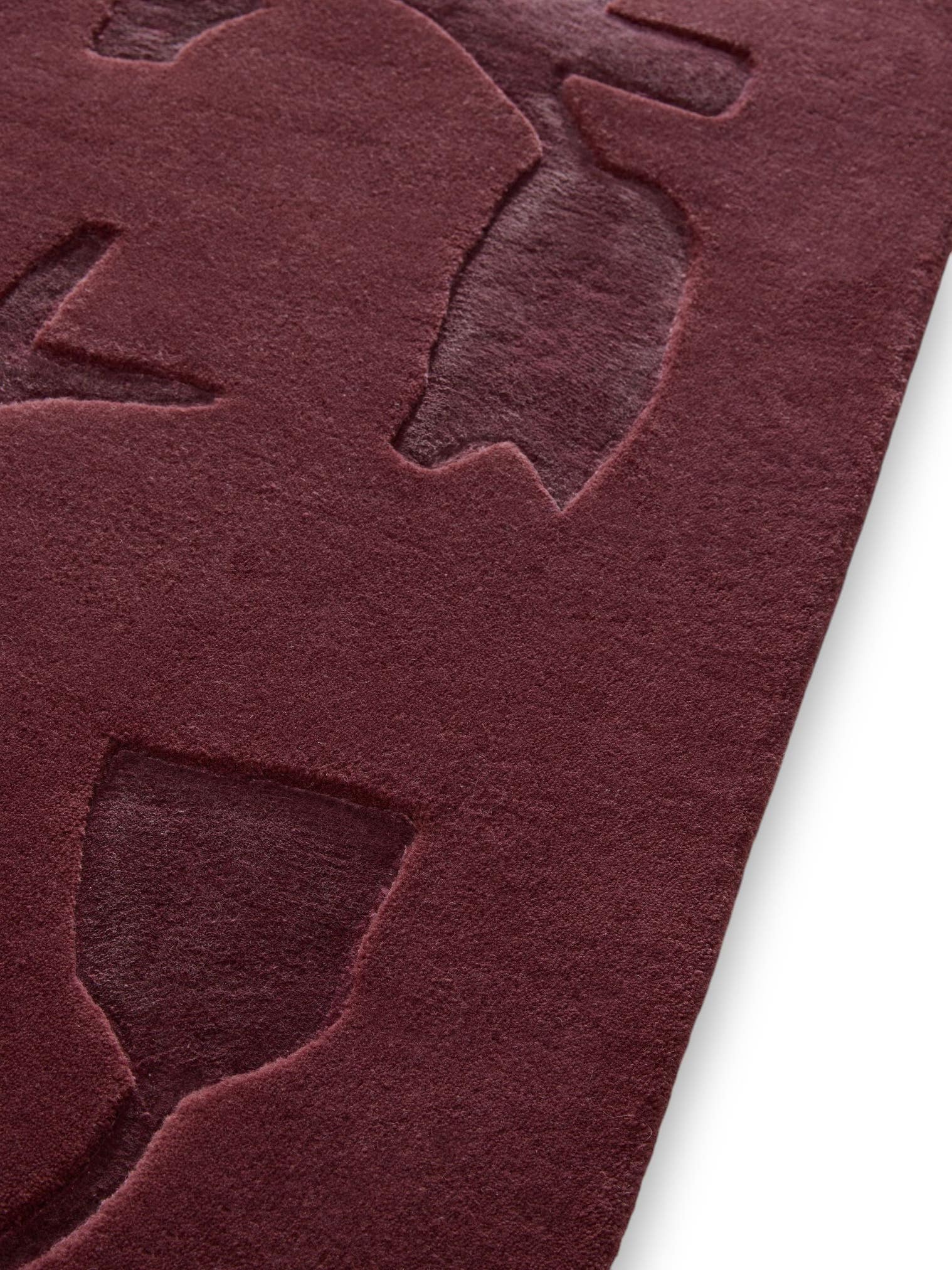 Teppich aus 65% Wolle, 35% Lyocell (TENCEL™) in Rot mit 6 bis 10 mm hohem Flor von benuta Finest