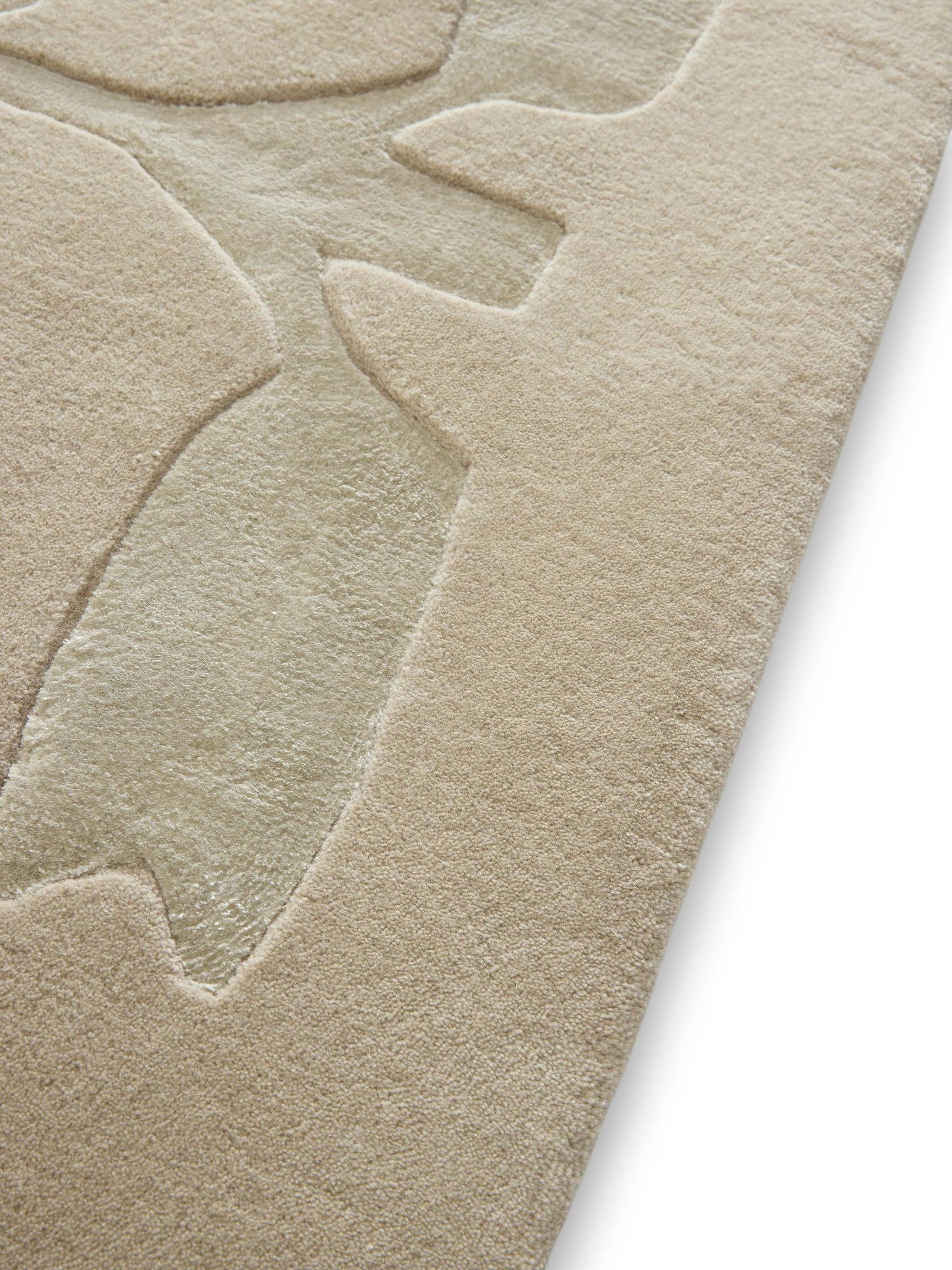 Teppich aus 65% Wolle, 35% Lyocell (TENCEL™) in Taupe mit 6 bis 10 mm hohem Flor von benuta Finest