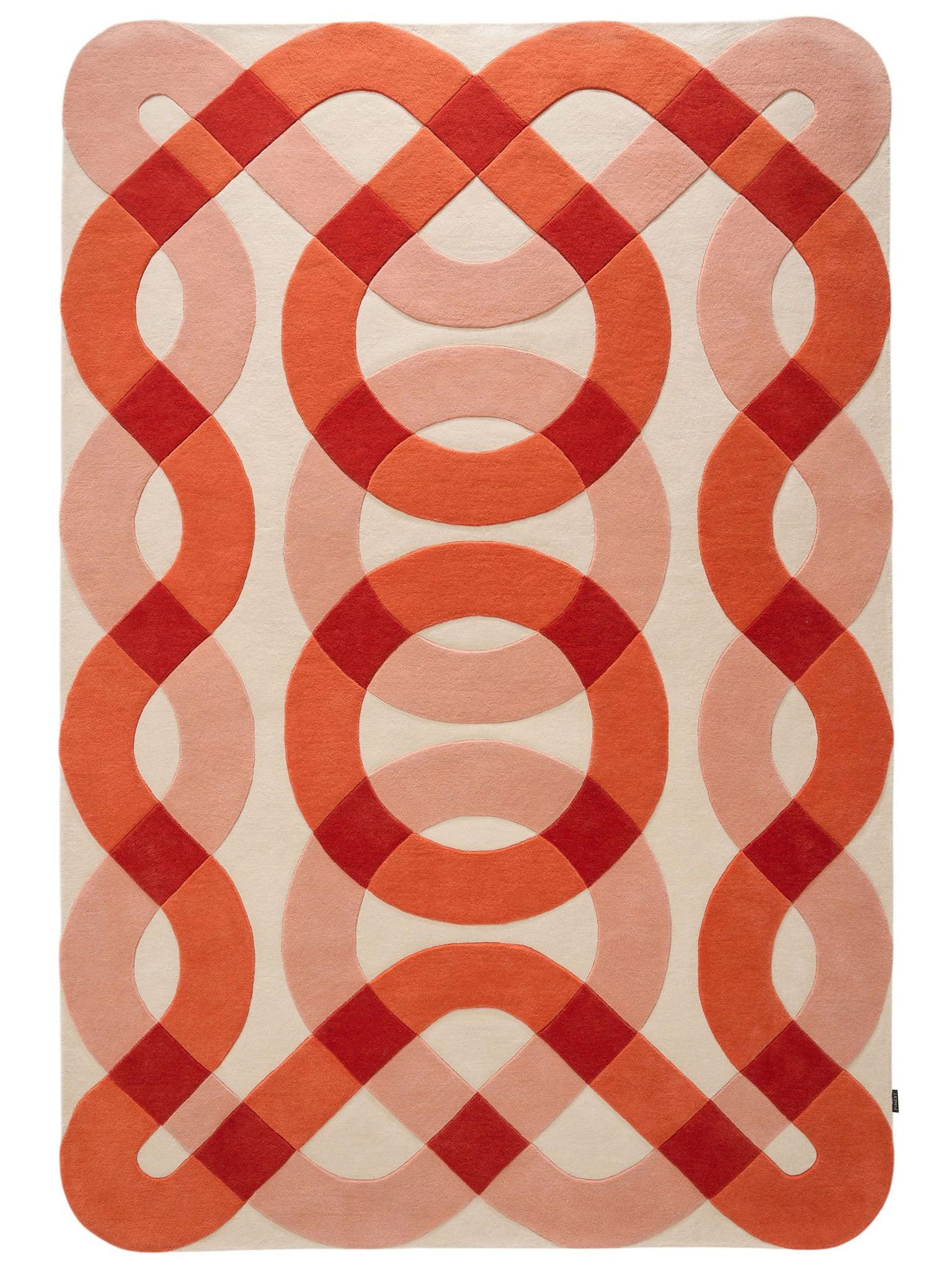 Teppich aus 100% Wolle (aus Neuseeland) in Rot mit 11 bis 20 mm hohem Flor von benuta Finest