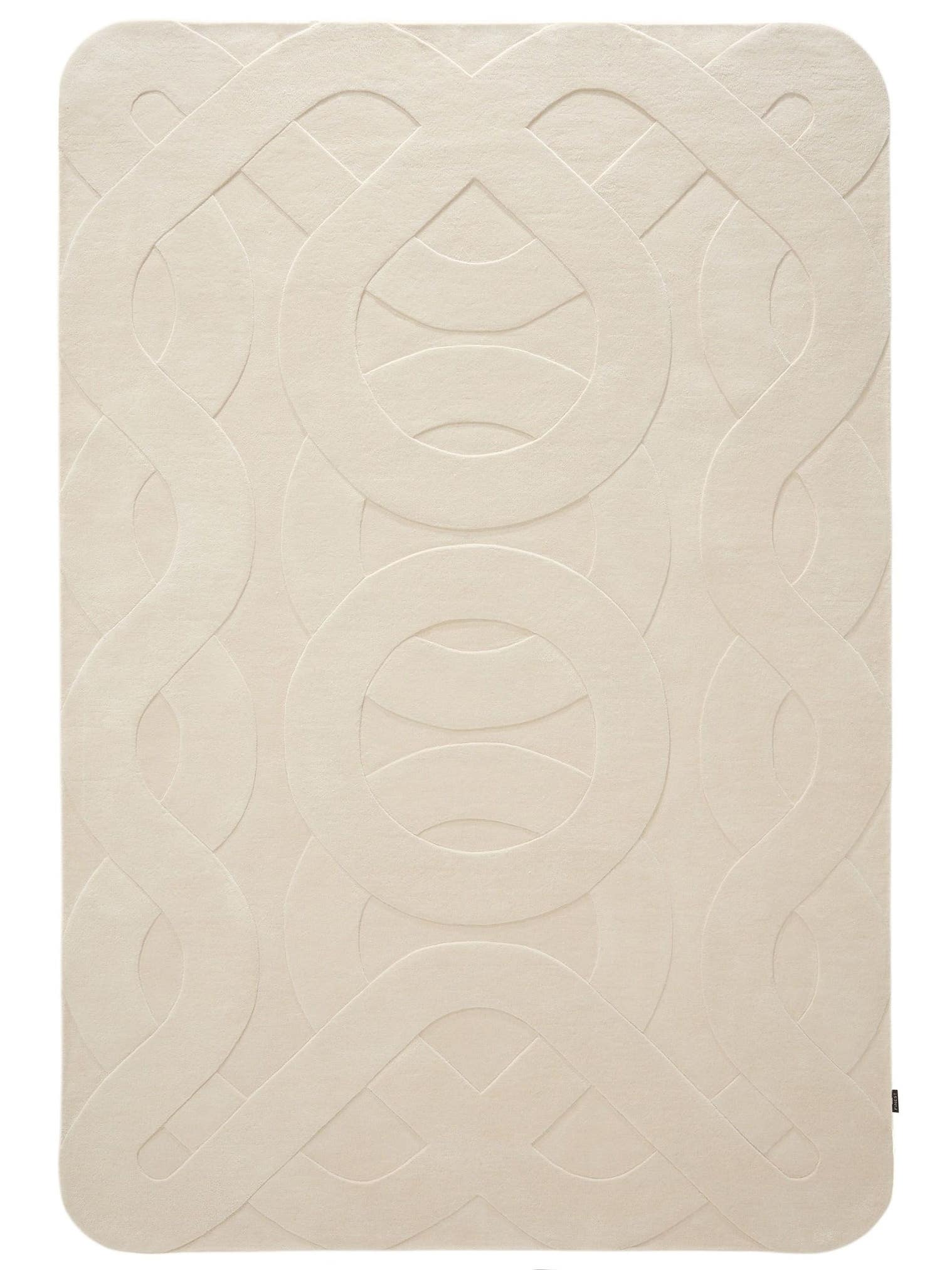 Teppich aus 100% Wolle (aus Neuseeland) in Beige mit 11 bis 20 mm hohem Flor von benuta Finest