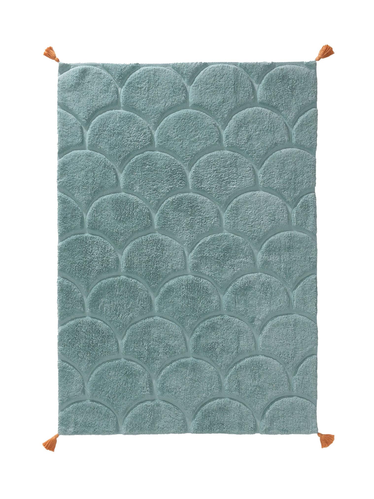 Teppich aus 100% Baumwolle (recycelt) in Blau mit 11 bis 20 mm hohem Flor von Lytte