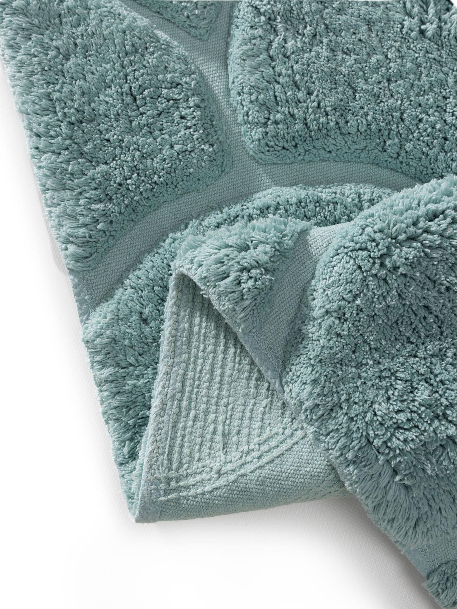 Teppich aus 100% Baumwolle (recycelt) in Blau mit 11 bis 20 mm hohem Flor von Lytte