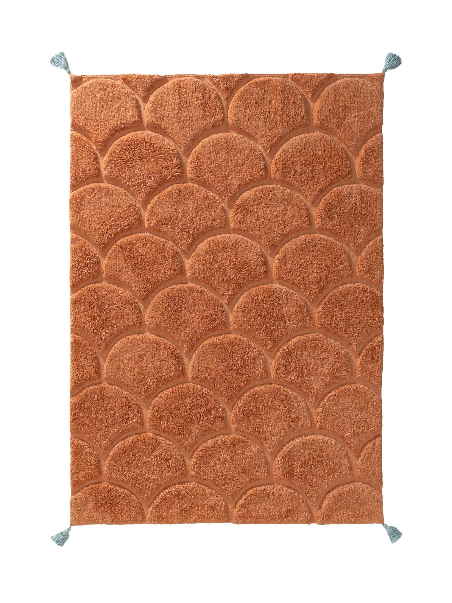 Teppich aus 100% Baumwolle (recycelt) in Orange mit 11 bis 20 mm hohem Flor von Lytte