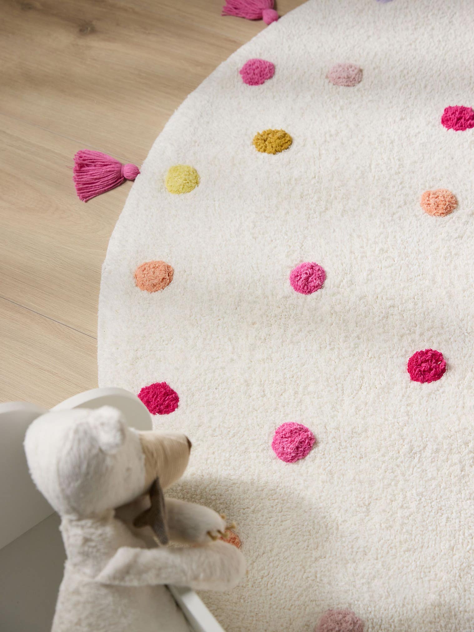 Teppich aus 100% Baumwolle (recycelt) in Multicolor mit 11 bis 20 mm hohem Flor von Lytte