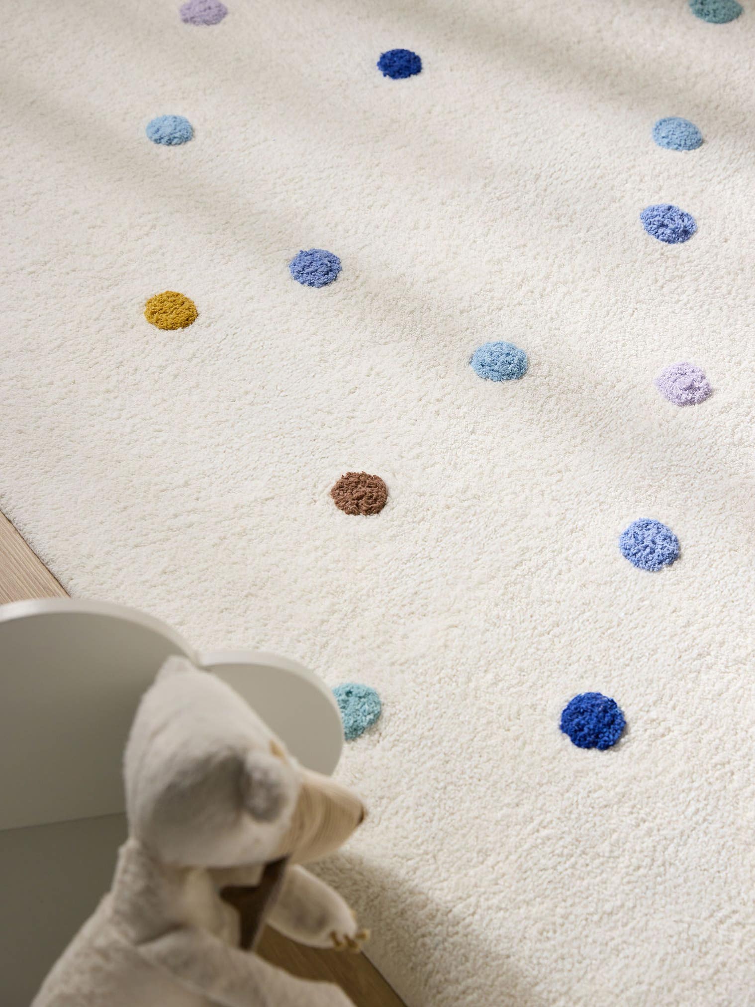 Teppich aus 100% Baumwolle (recycelt) in Multicolor mit 11 bis 20 mm hohem Flor von Lytte