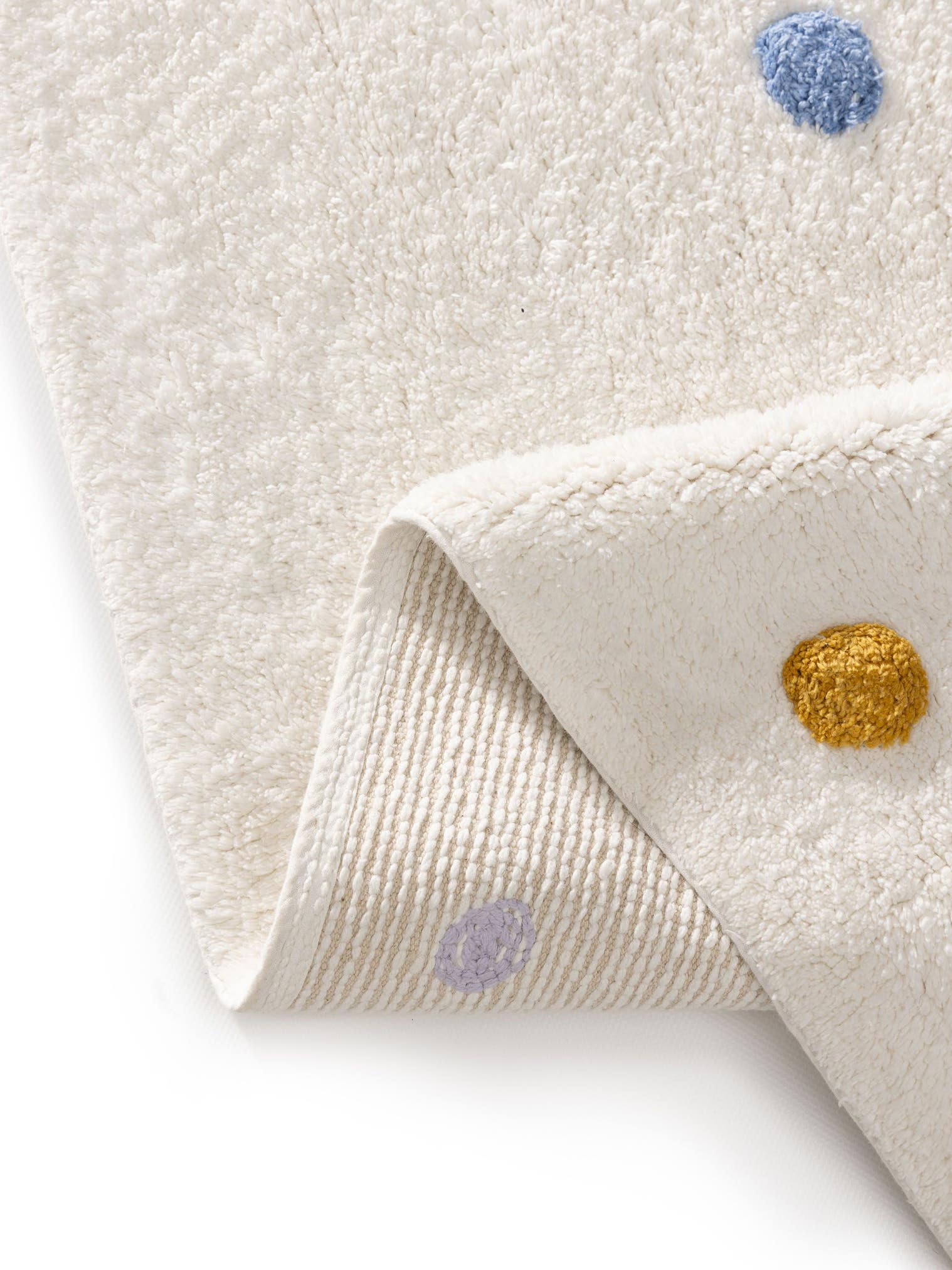 Teppich aus 100% Baumwolle (recycelt) in Multicolor mit 11 bis 20 mm hohem Flor von Lytte