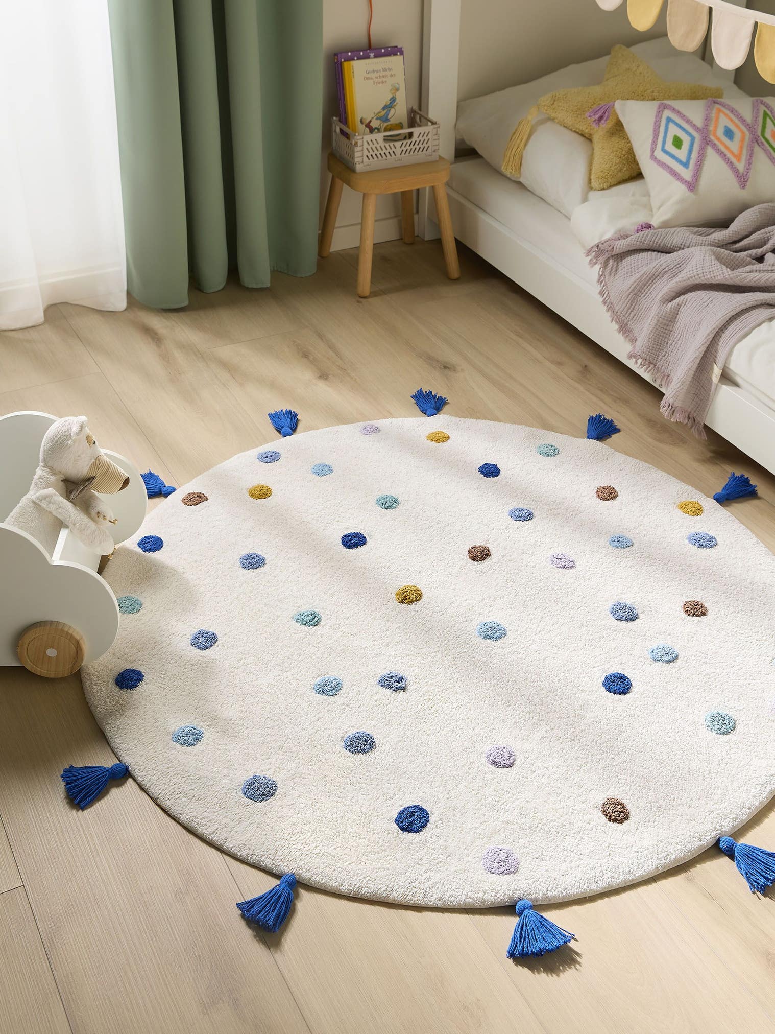 Teppich aus 100% Baumwolle (recycelt) in Multicolor mit 11 bis 20 mm hohem Flor von Lytte