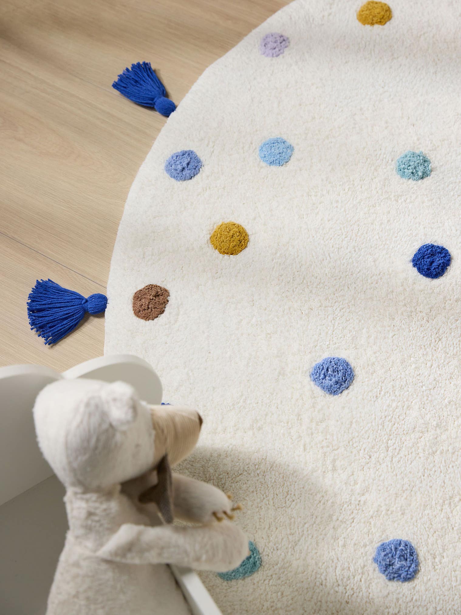 Teppich aus 100% Baumwolle (recycelt) in Multicolor mit 11 bis 20 mm hohem Flor von Lytte