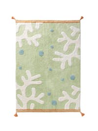 Waschbarer Kinderteppich Marine Multicolor/Grün
