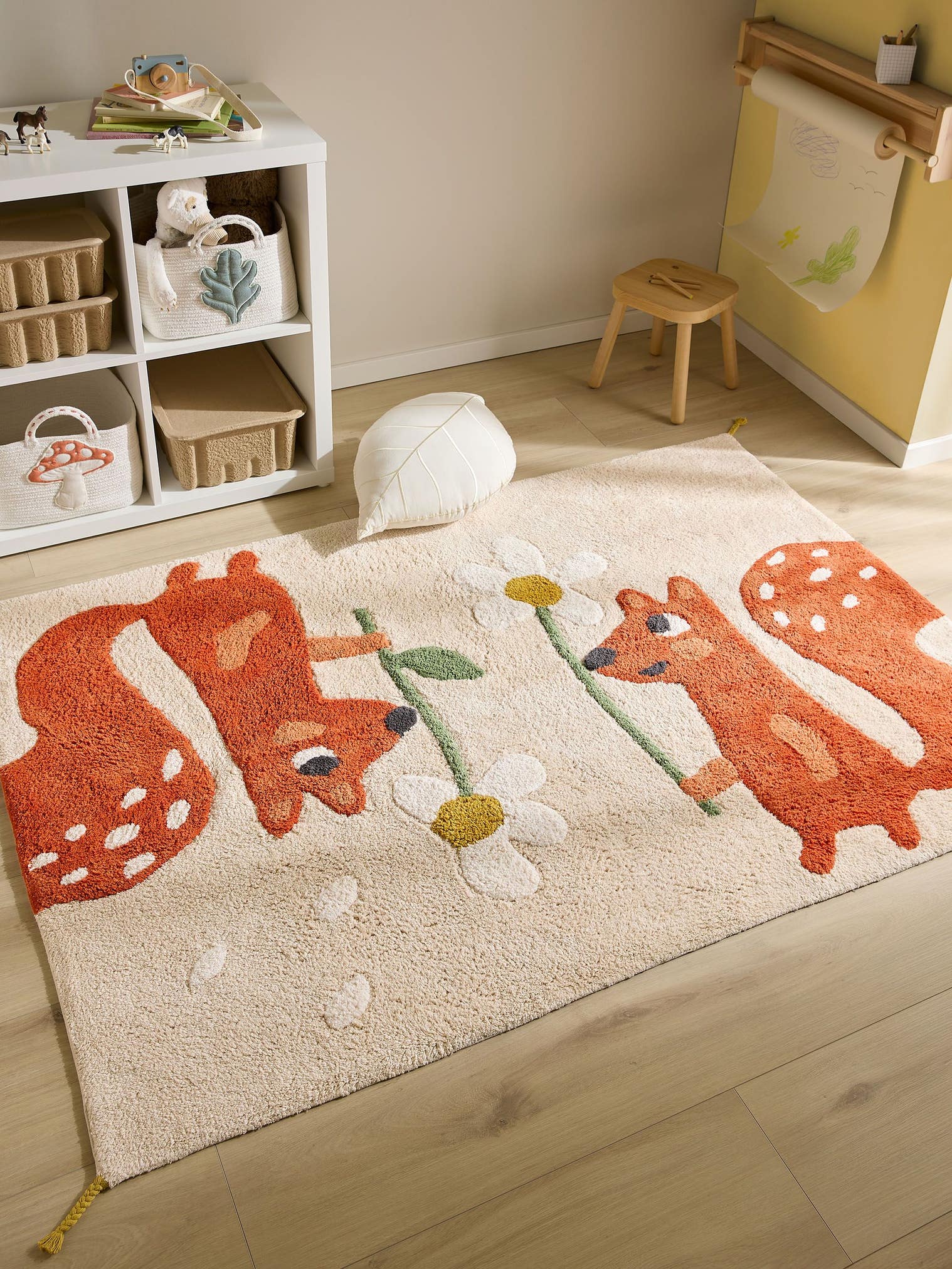 Teppich aus 100% Baumwolle (recycelt) in Beige mit 11 bis 20 mm hohem Flor von Lytte
