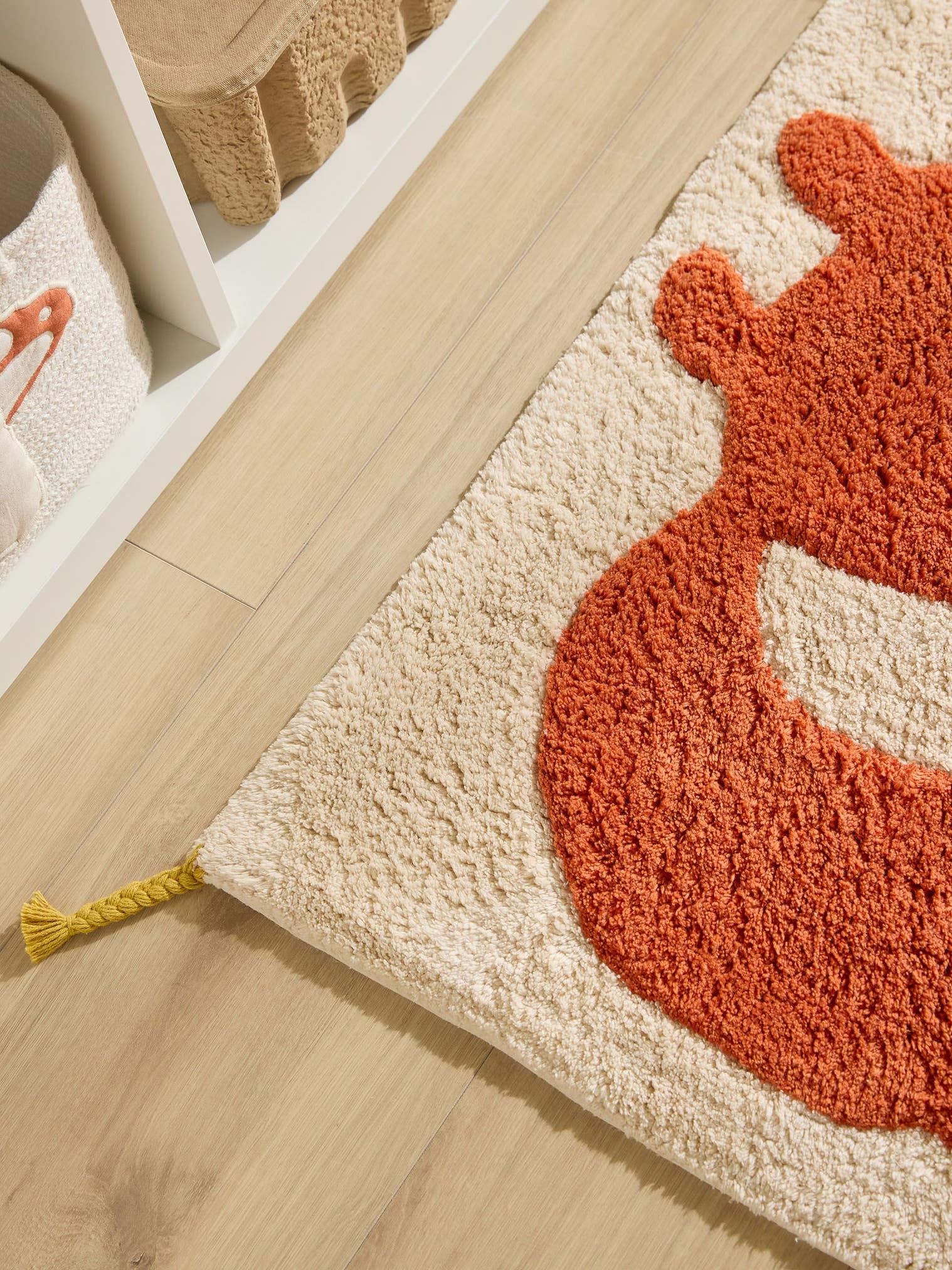 Teppich aus 100% Baumwolle (recycelt) in Beige mit 11 bis 20 mm hohem Flor von Lytte