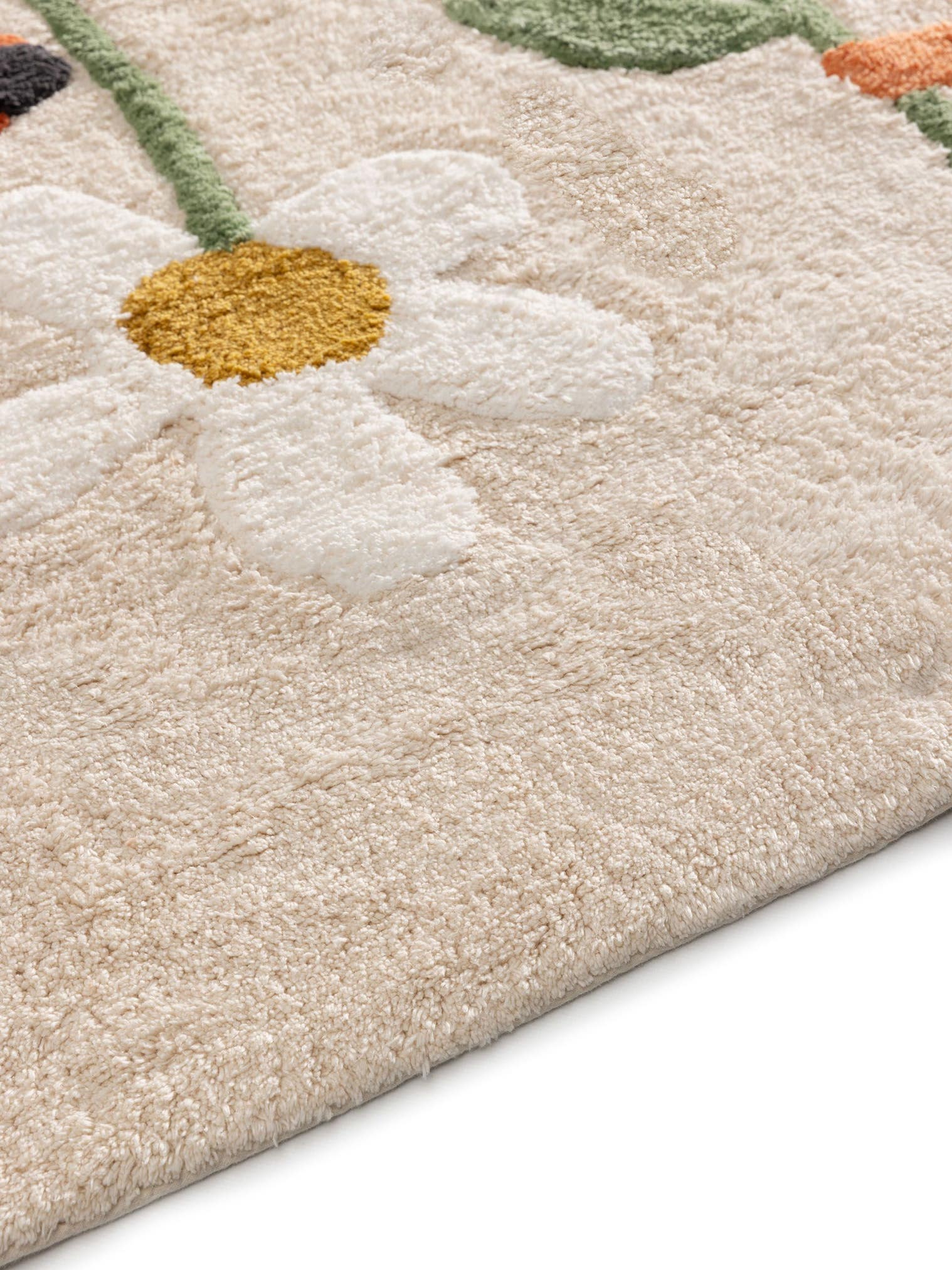 Teppich aus 100% Baumwolle (recycelt) in Beige mit 11 bis 20 mm hohem Flor von Lytte