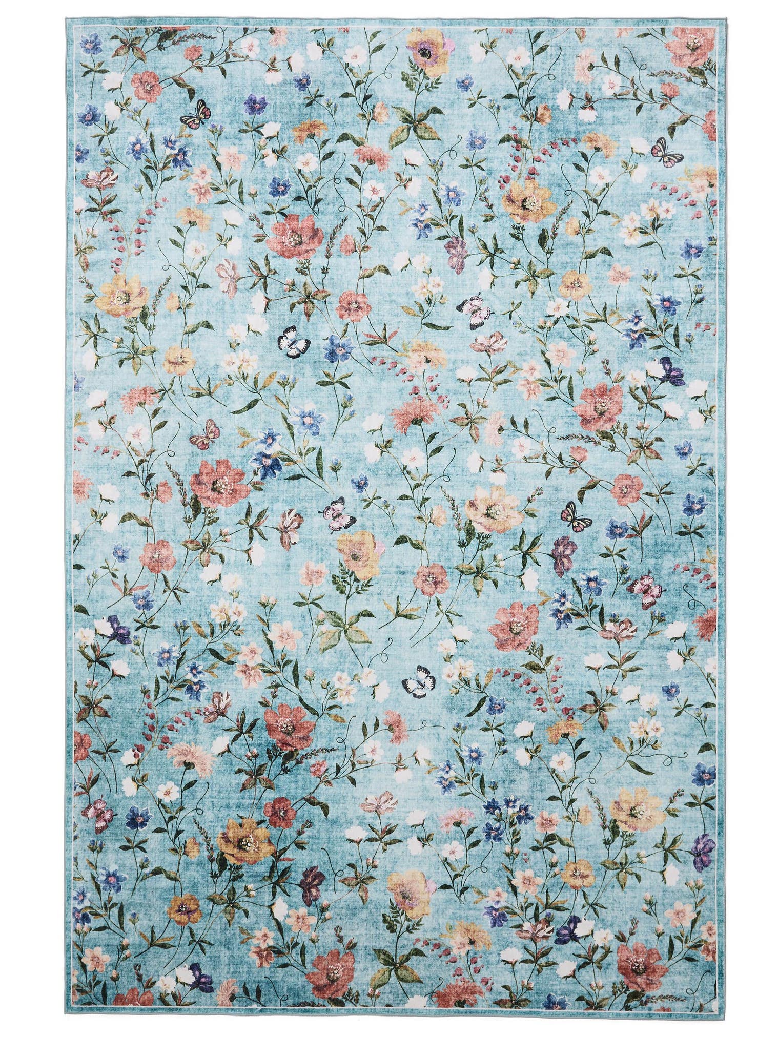 Rug made of 100% Polyester in Multicoloured with a 1- 5 mm high pile by benuta Nest