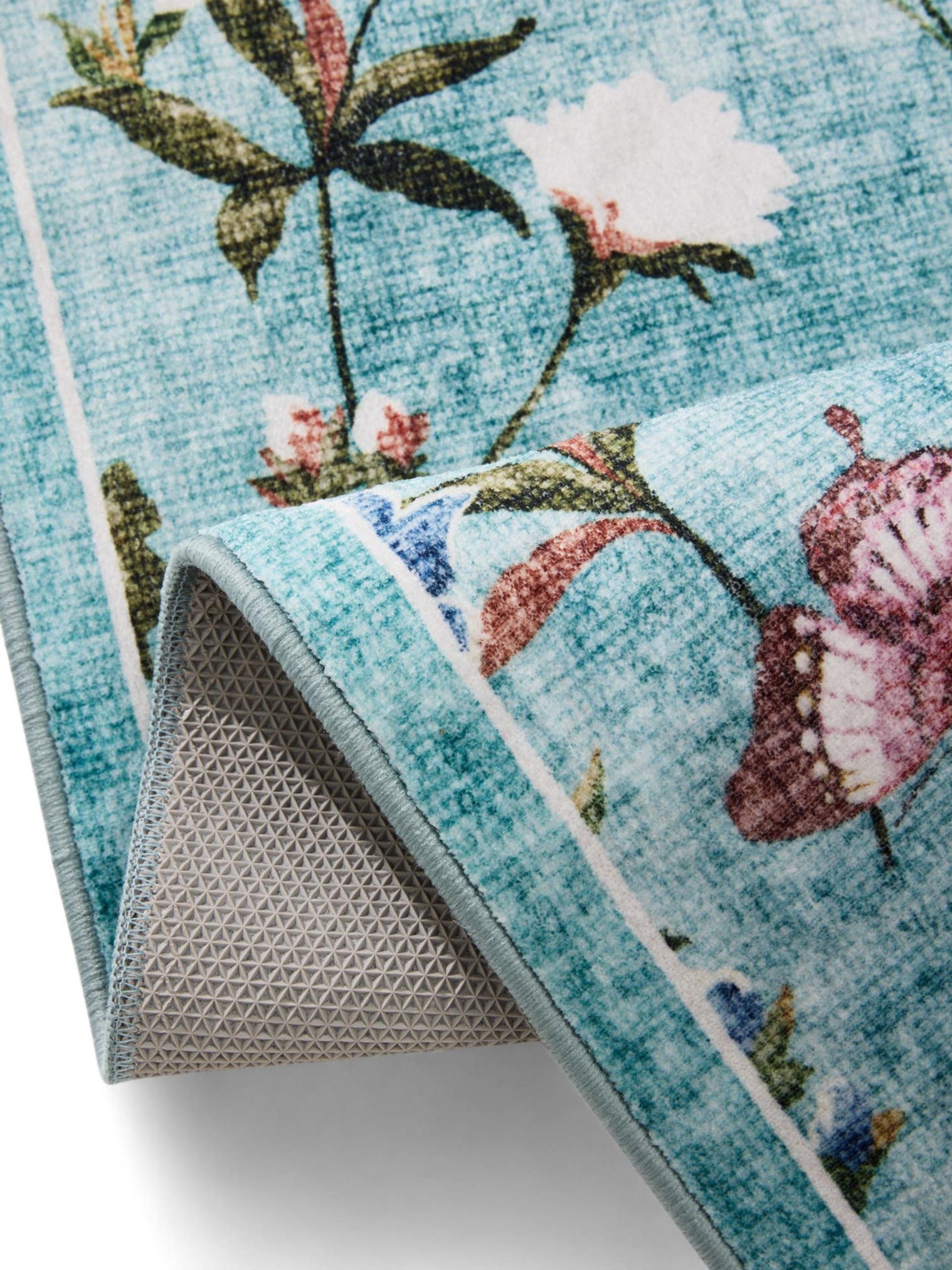Rug made of 100% Polyester in Multicoloured with a 1- 5 mm high pile by benuta Nest