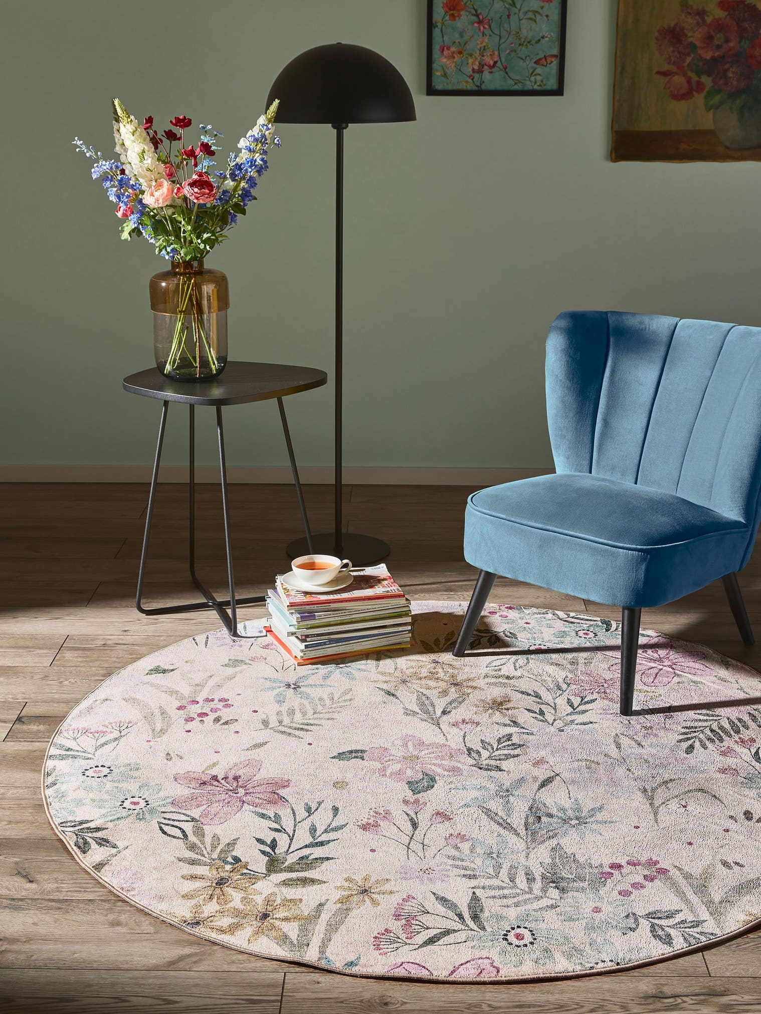Teppich aus 100% Polyester in Multicolor mit 11 bis 20 mm hohem Flor von benuta Nest