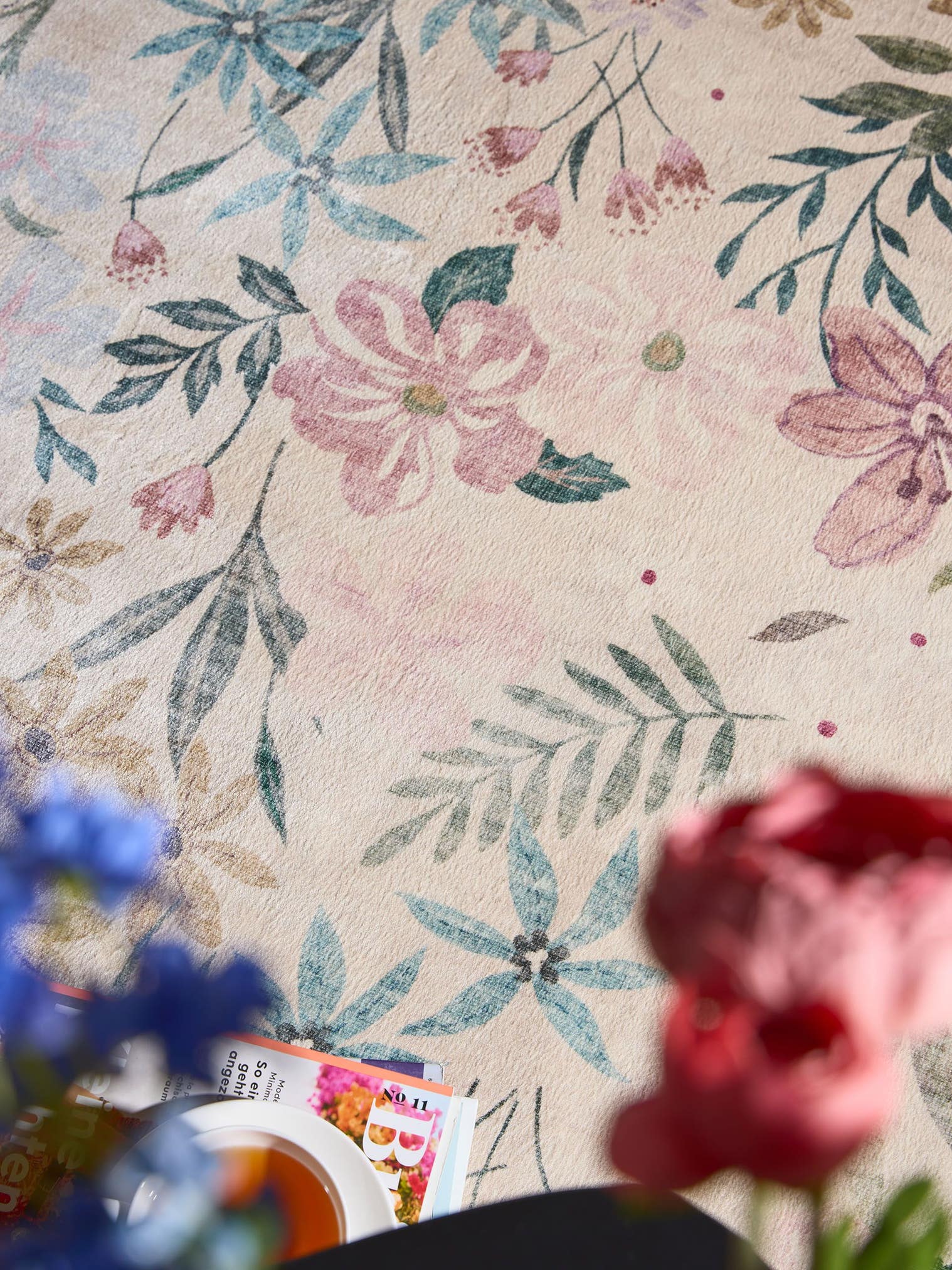 Teppich aus 100% Polyester in Multicolor mit 11 bis 20 mm hohem Flor von benuta Nest