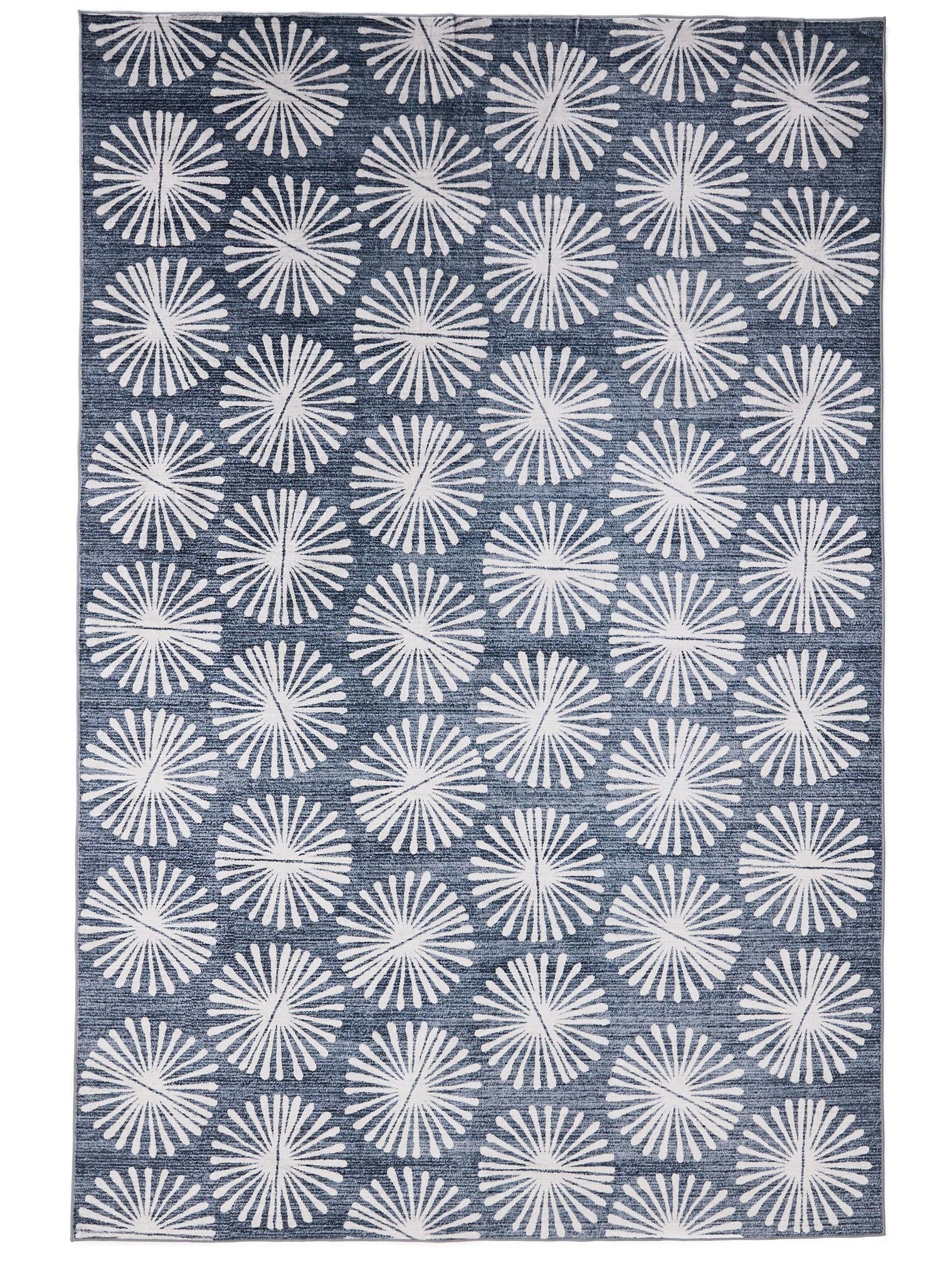 Teppich aus 100% Polyester in Blau mit bis 5 mm hohem Flor von benuta Nest