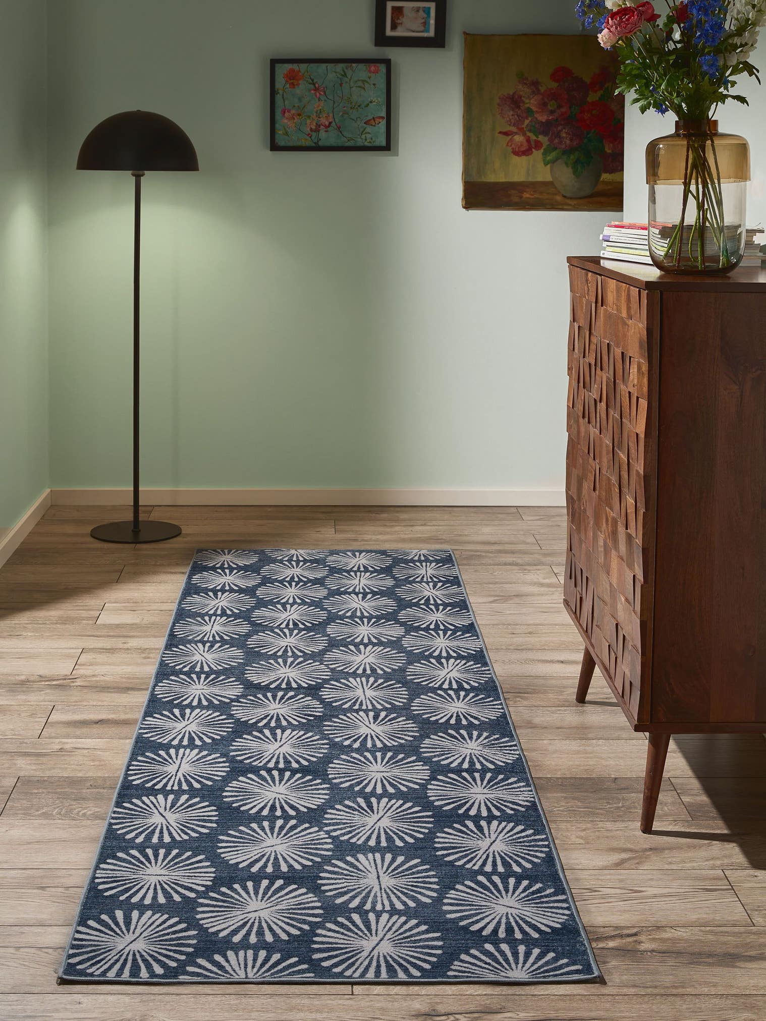 Teppich aus 100% Poliéster in Azul mit 1- 5 mm hohem Flor von benuta Nest