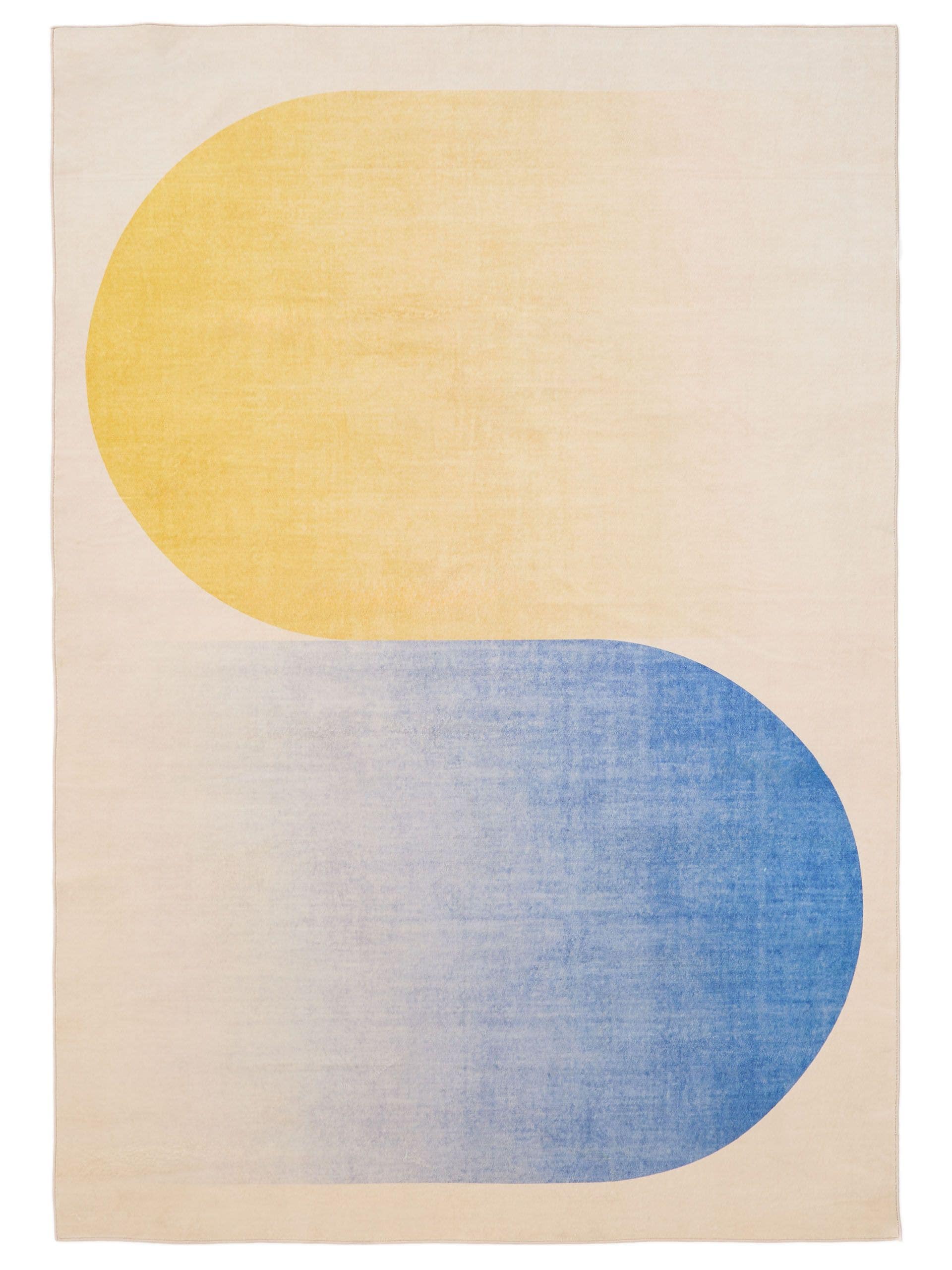 Rug made of 100% Polyester in Blue with a 1- 5 mm high pile by benuta Pop