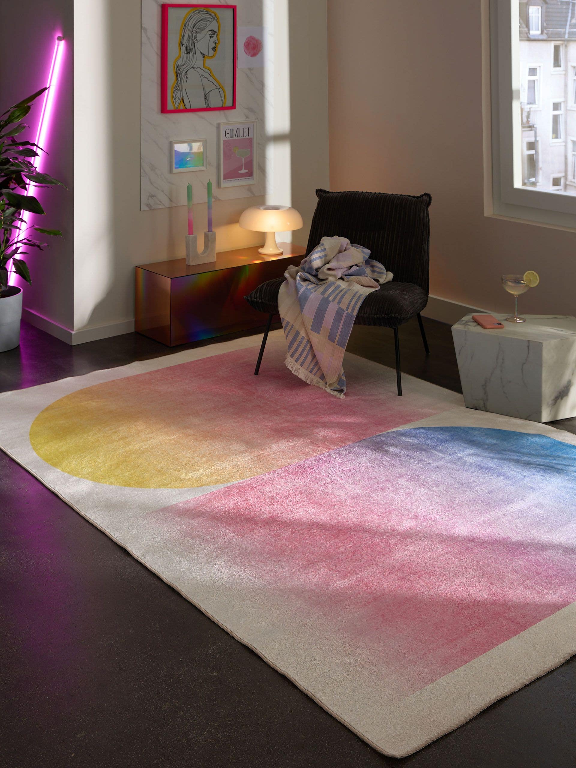 Tappeto di 100% Poliestere in Multicolor con pelo alto 1- 5 mm da benuta Pop