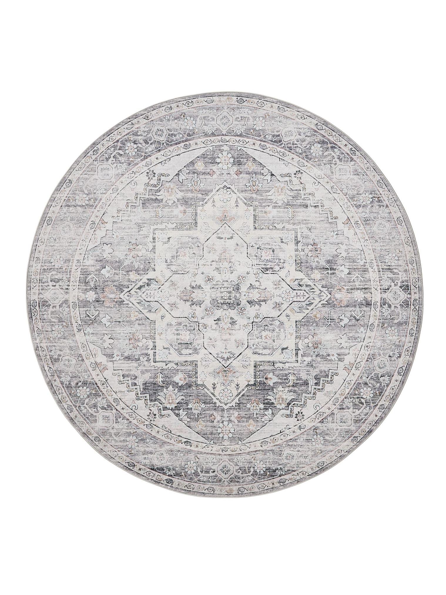 Teppich aus 100% Polyester in Grau mit bis 5 mm hohem Flor von benuta Nest