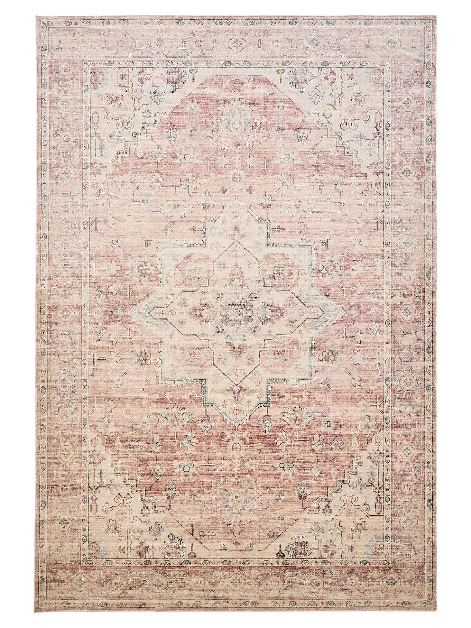 Rug made of 100% Polyester in Pink with a 1- 5 mm high pile by benuta Nest